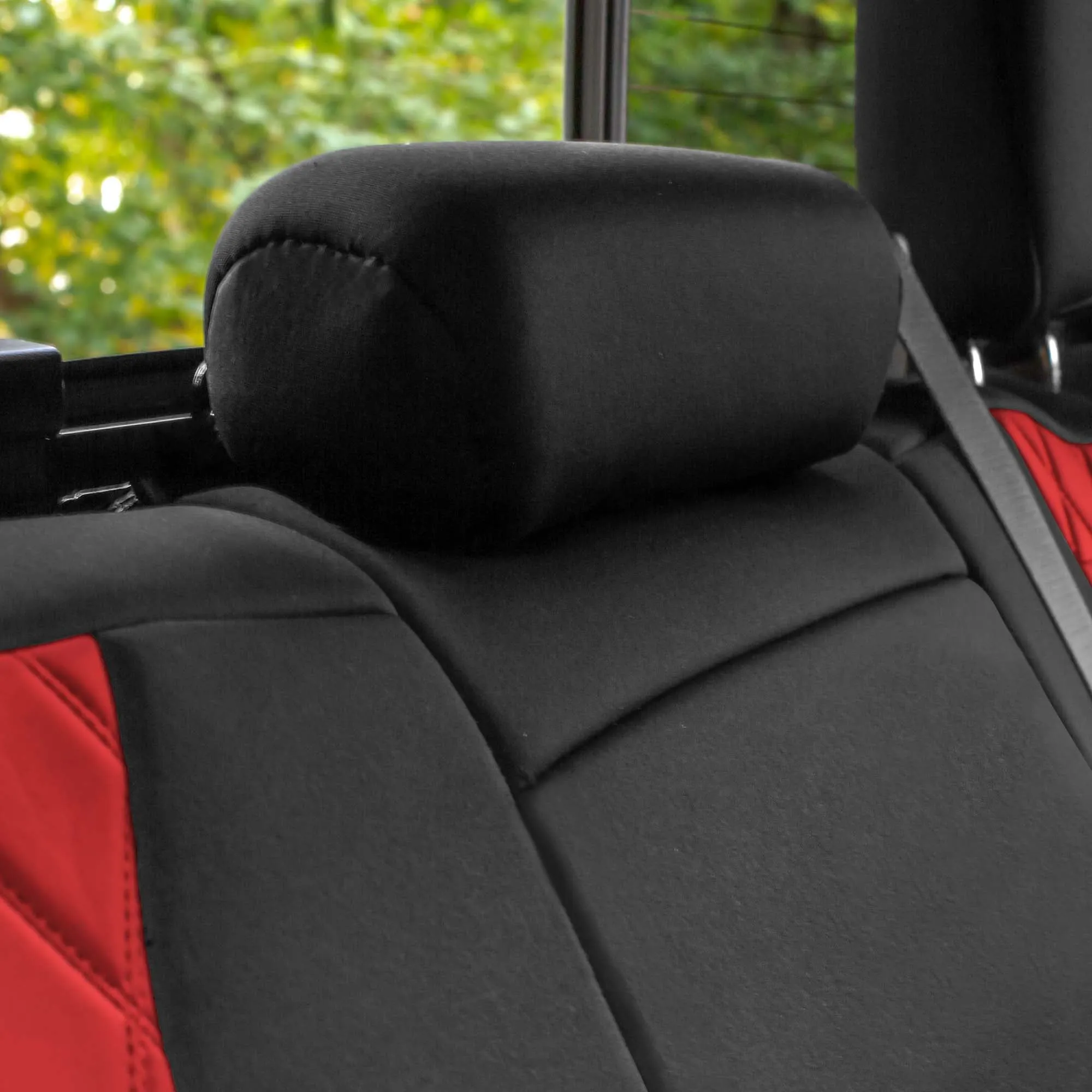 GMC Sierra 1500 2500HD 3500HD SLE Base  2019-2023 - Rear Set Seat Covers - Red Ultraflex Neoprene