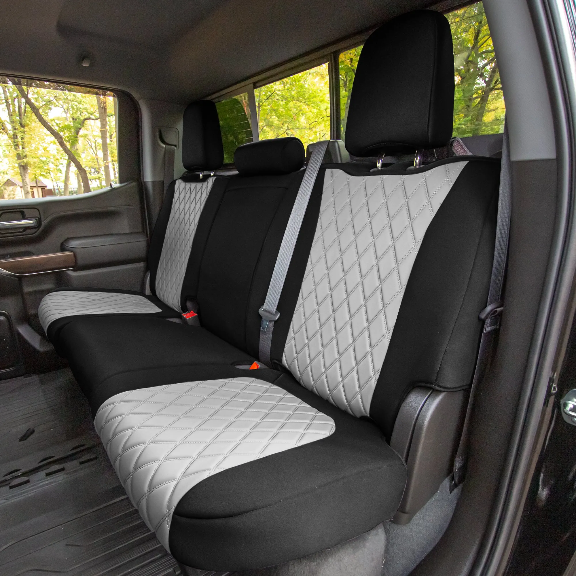 GMC Sierra 1500 2500HD 3500HD SLT | AT4 | DENALI 2019-2023 - Full Set Seat Covers - Gray Ultraflex Neoprene