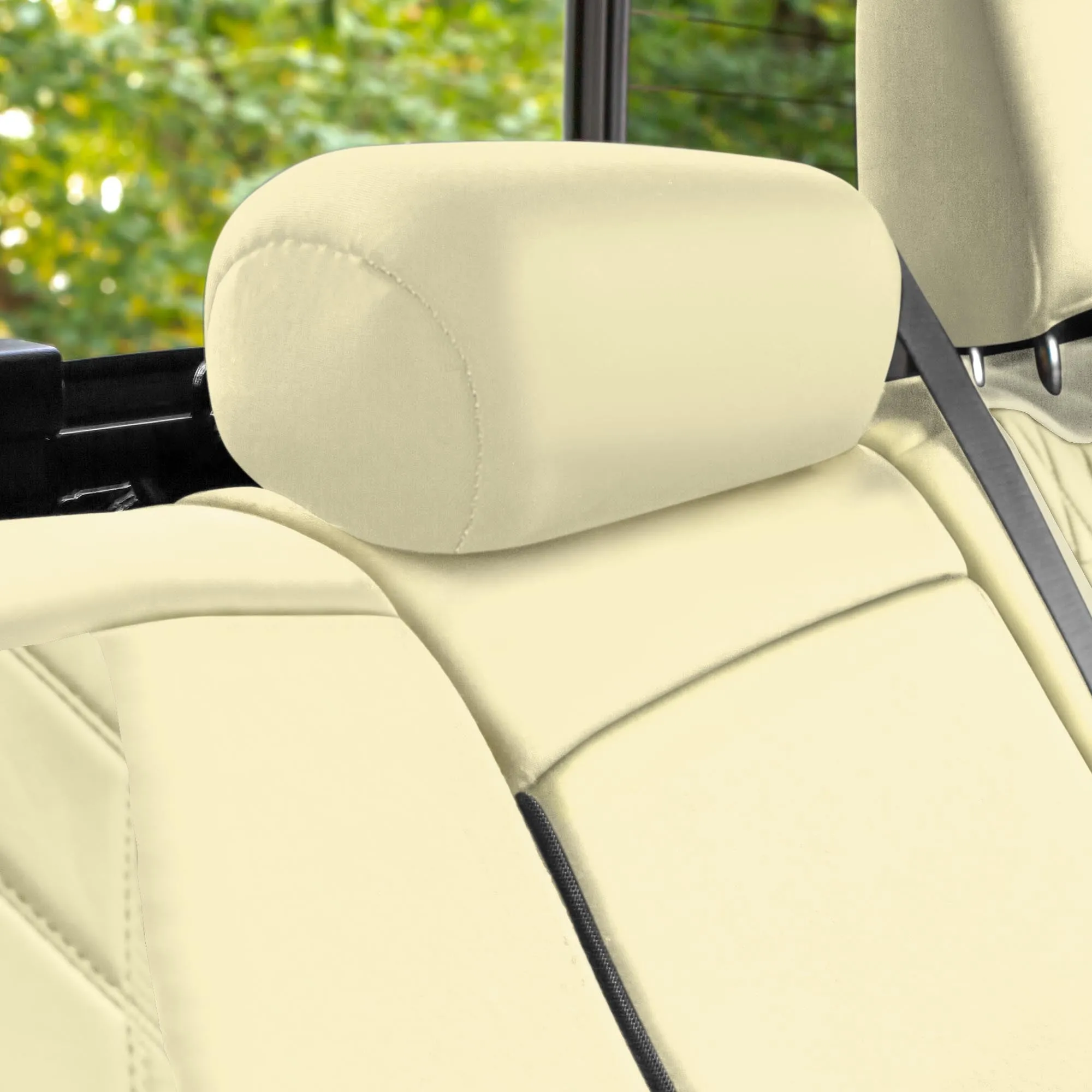 GMC Sierra 1500 2500HD 3500HD SLT | AT4 | DENALI 2019-2023 - Rear Set Seat Covers - Solid Beige Ultraflex Neoprene