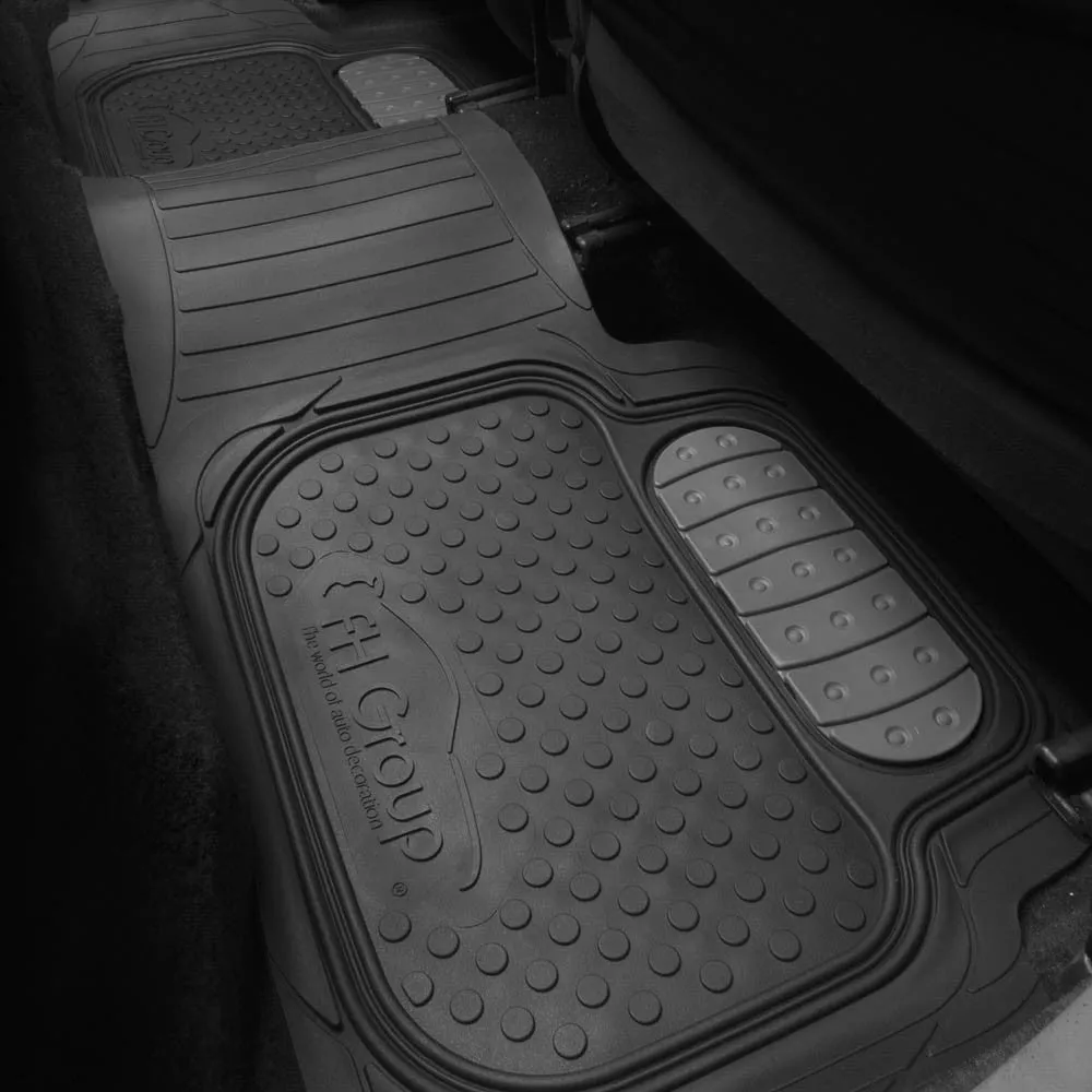 Heavy Duty ClimaProof Trimmable Touchdown Non-Slip Rubber Floor Mats Gray