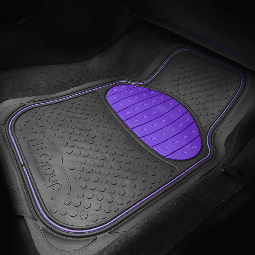 Heavy Duty ClimaProof Trimmable Touchdown Non-Slip Rubber Floor Mats Purple