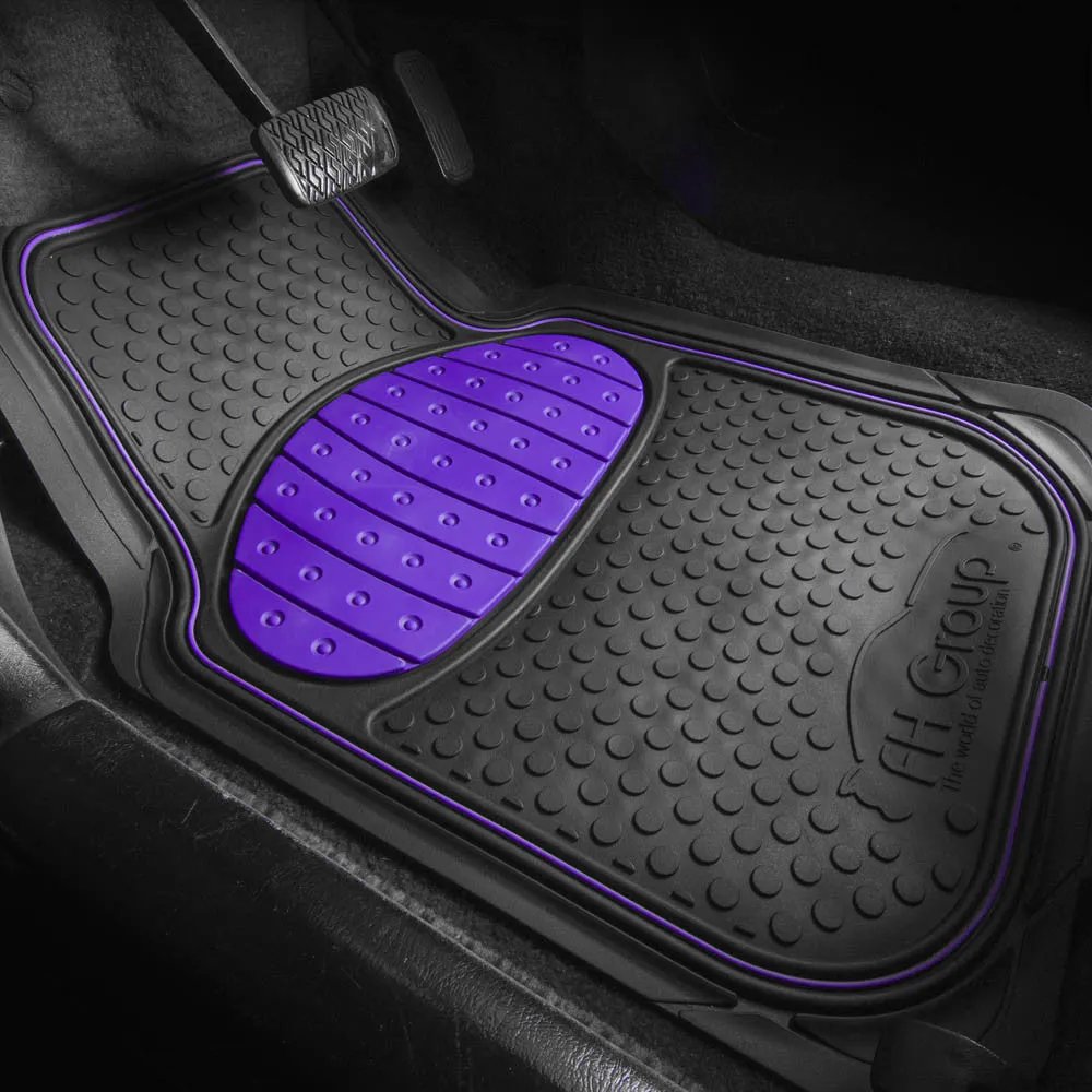 Heavy Duty ClimaProof Trimmable Touchdown Non-Slip Rubber Floor Mats Purple