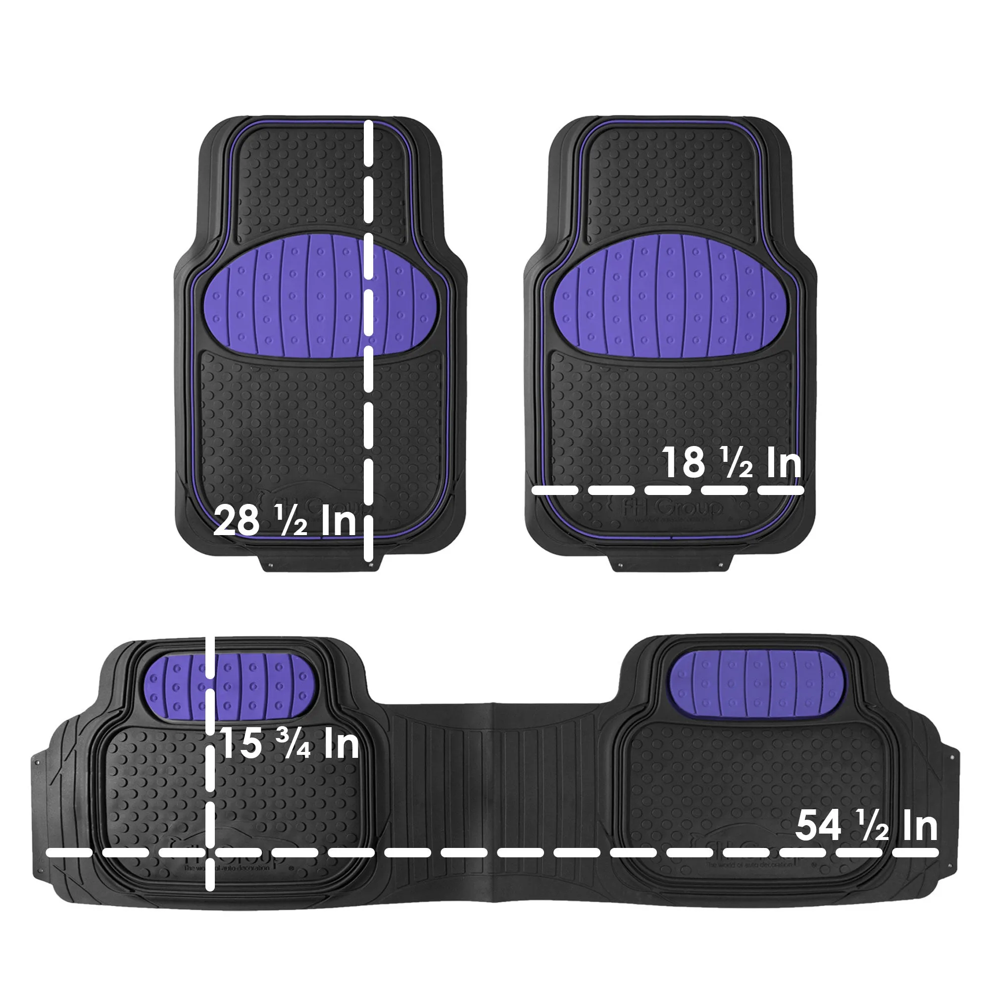 Heavy Duty ClimaProof Trimmable Touchdown Non-Slip Rubber Floor Mats Purple
