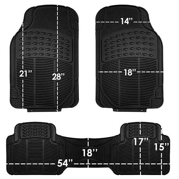 High Quality ClimaProof Trimmable Non-Slip Vinyl Floor Mats - Full Set Black