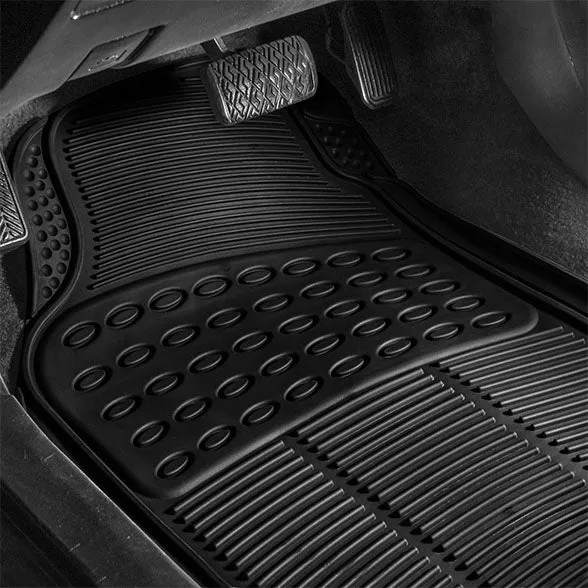 High Quality ClimaProof Trimmable Non-Slip Vinyl Floor Mats - Full Set Black