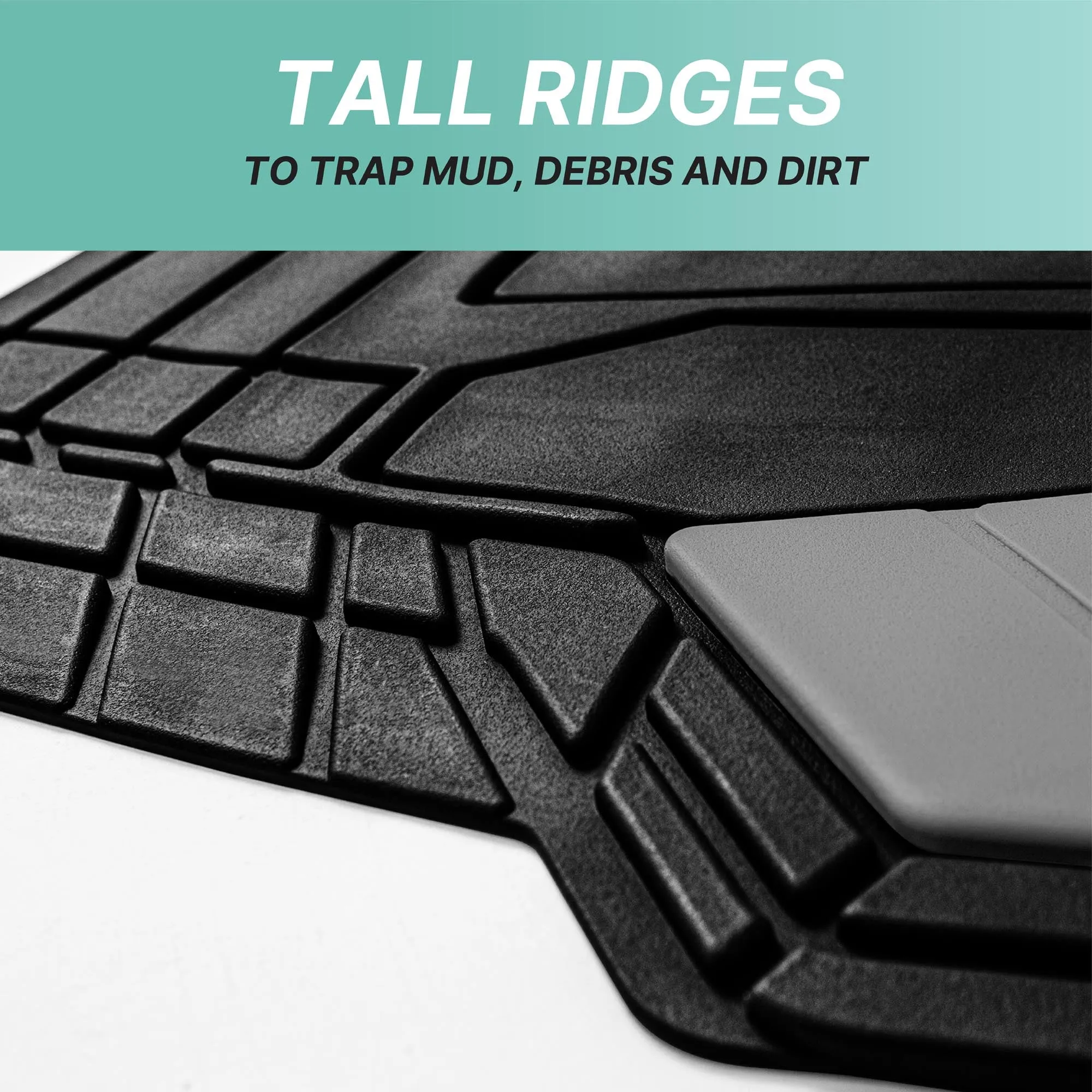 High Quality Rubber Floor Mats - Full Set Gray
