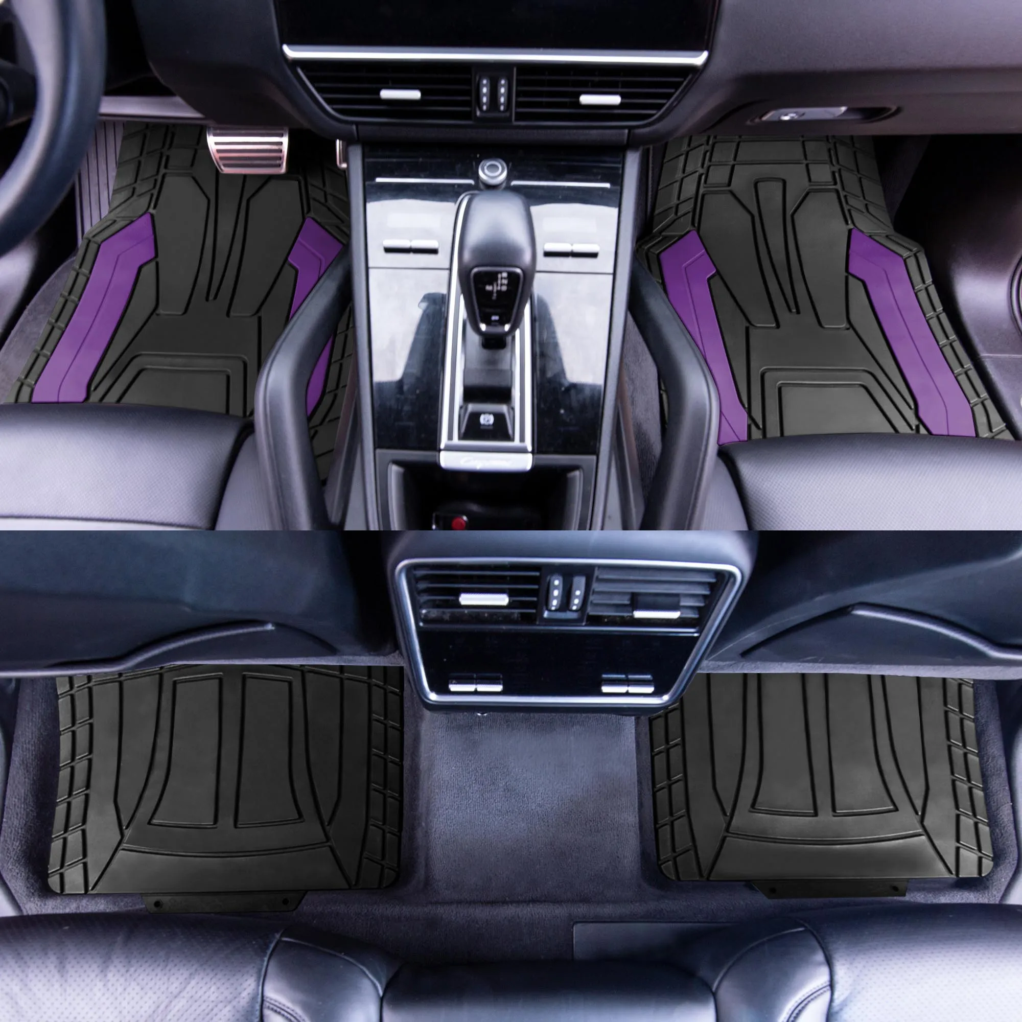High Quality Rubber Floor Mats - Full Set Purple