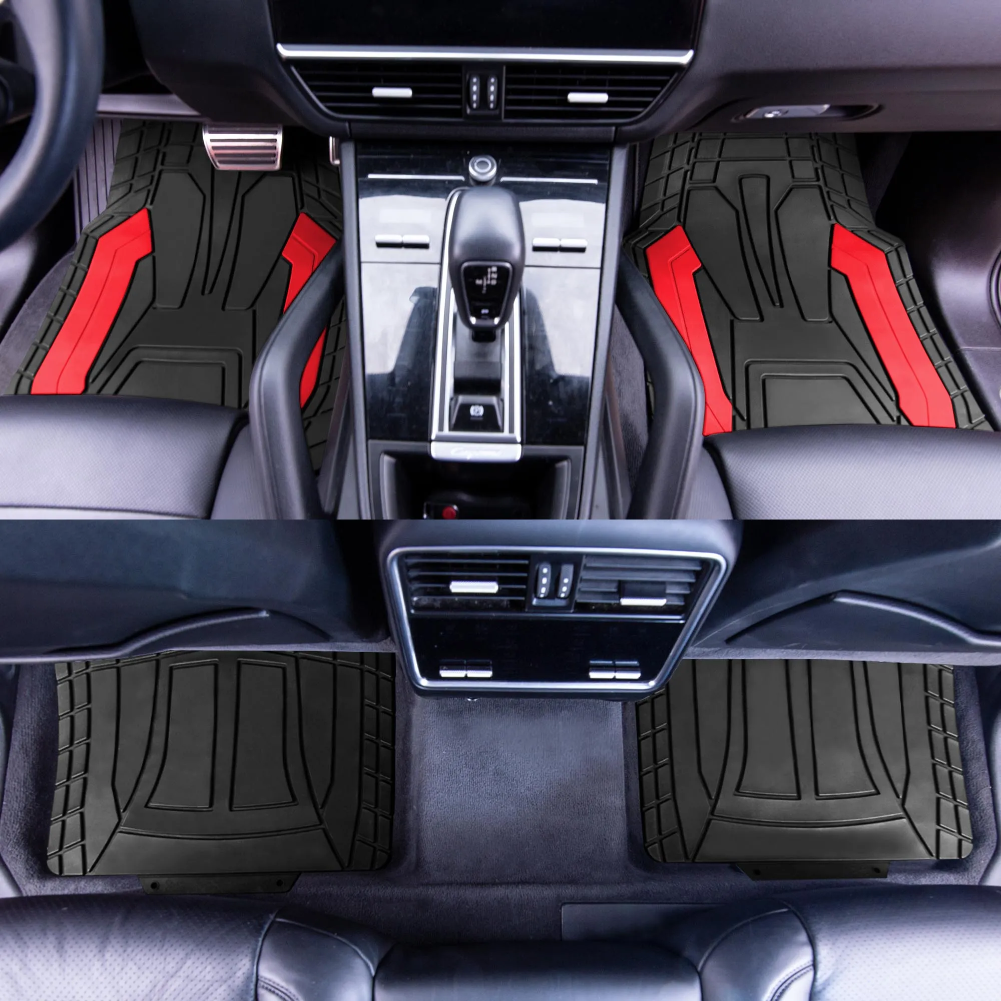 High Quality Rubber Floor Mats - Full Set Red
