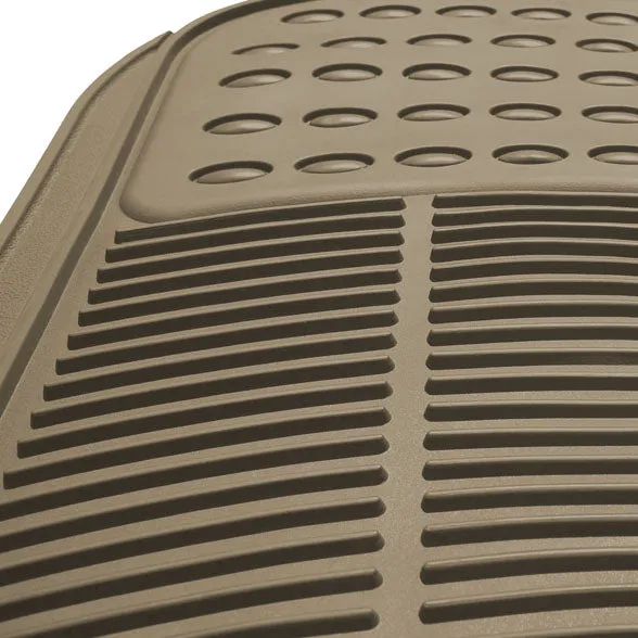 High Quality Trimmable Non-Slip Rubber Floor Mats - Full Set Beige