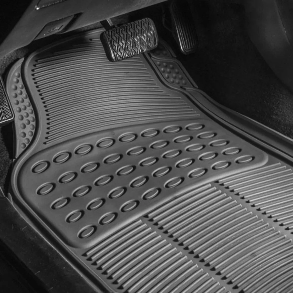High Quality Trimmable Non-Slip Rubber Floor Mats - Full Set Gray