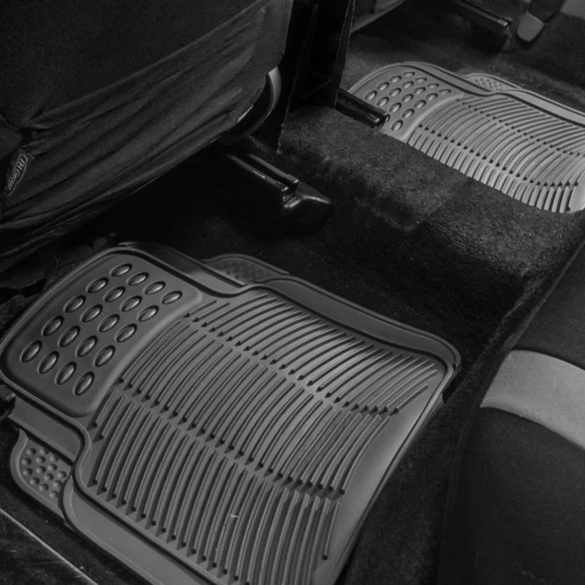 High Quality Trimmable Non-Slip Rubber Floor Mats - Full Set Gray