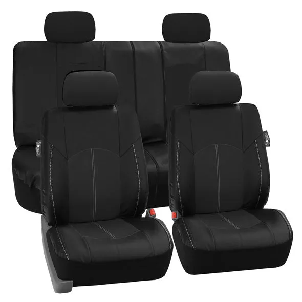 Highest Grade Faux Leather Seat Covers - Full Set Black