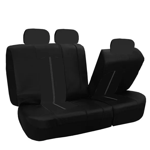 Highest Grade Faux Leather Seat Covers - Full Set Black