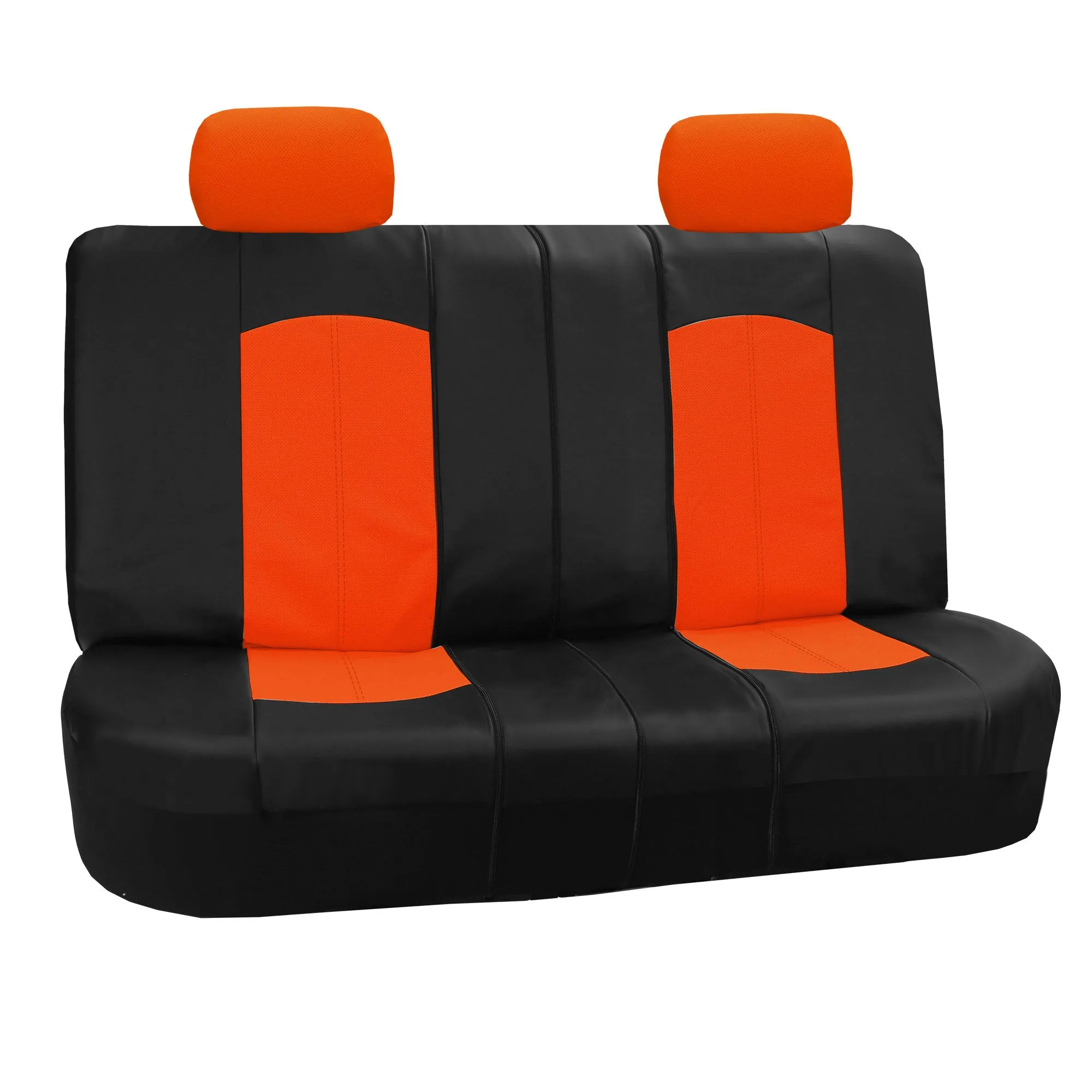 Highest Grade Faux Leather Seat Covers - Full Set Orange