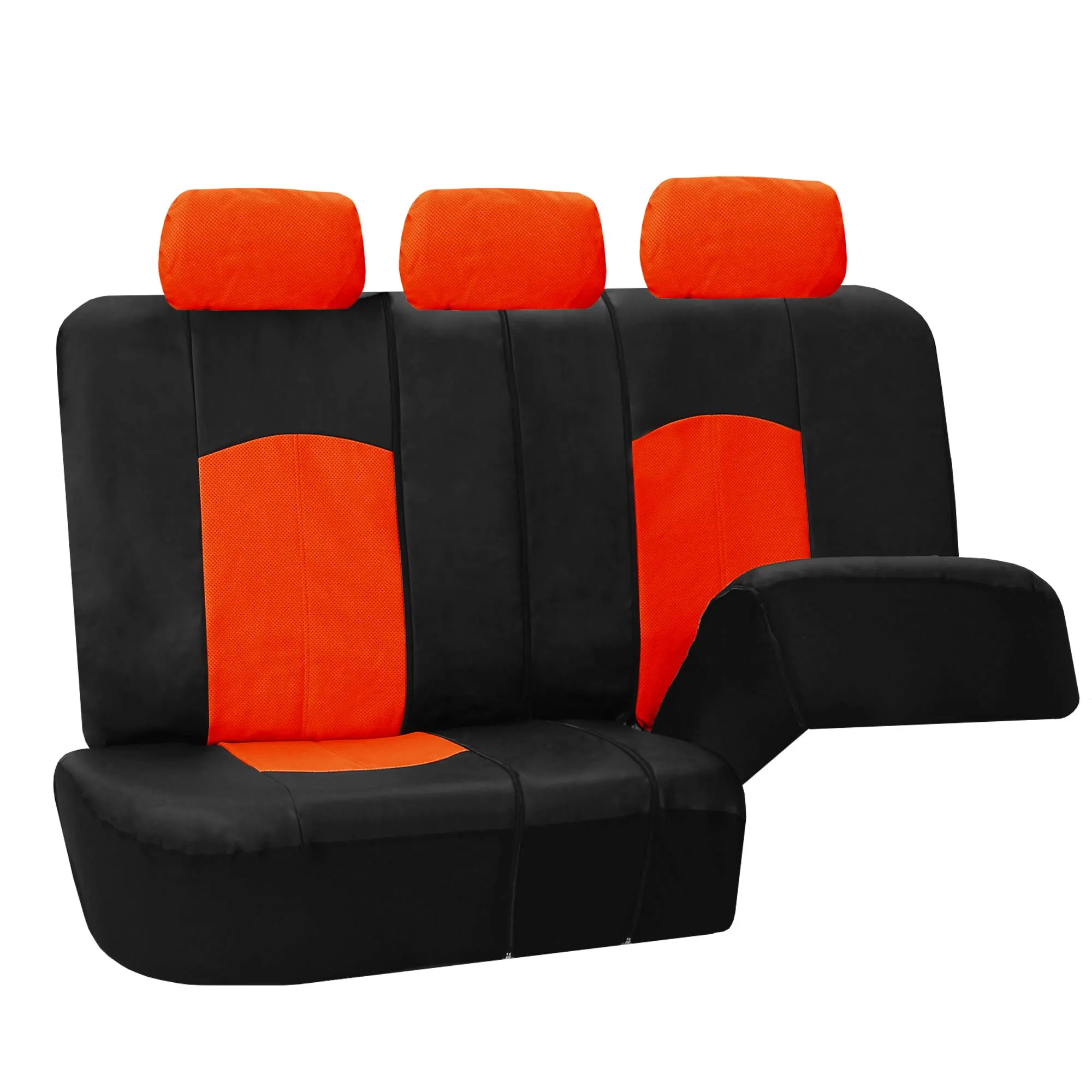 Highest Grade Faux Leather Seat Covers - Full Set Orange