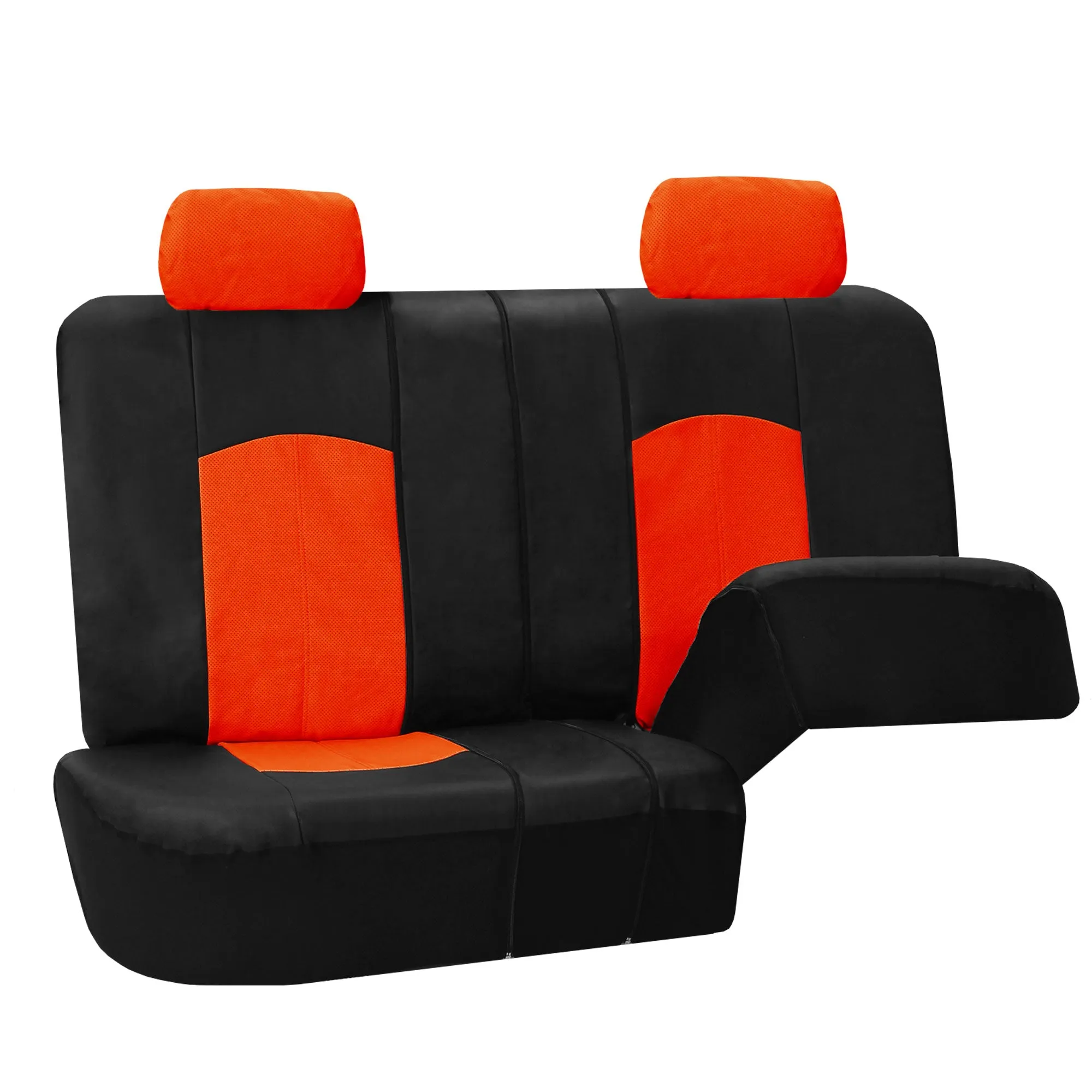 Highest Grade Faux Leather Seat Covers - Full Set Orange