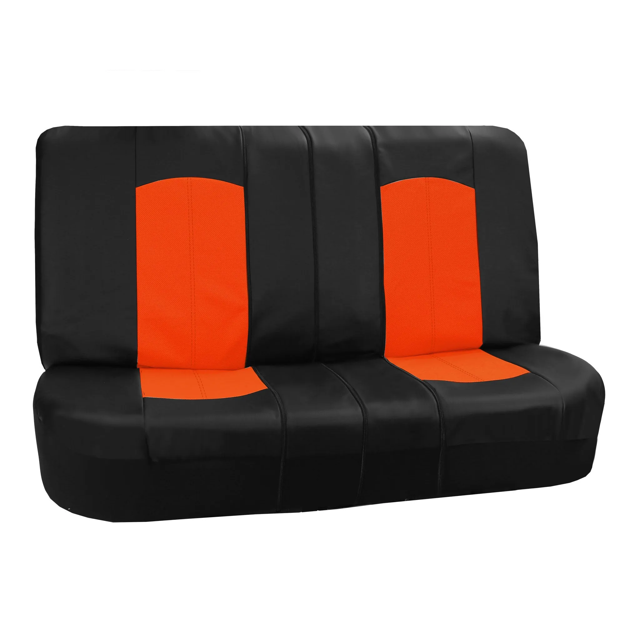 Highest Grade Faux Leather Seat Covers - Full Set Orange