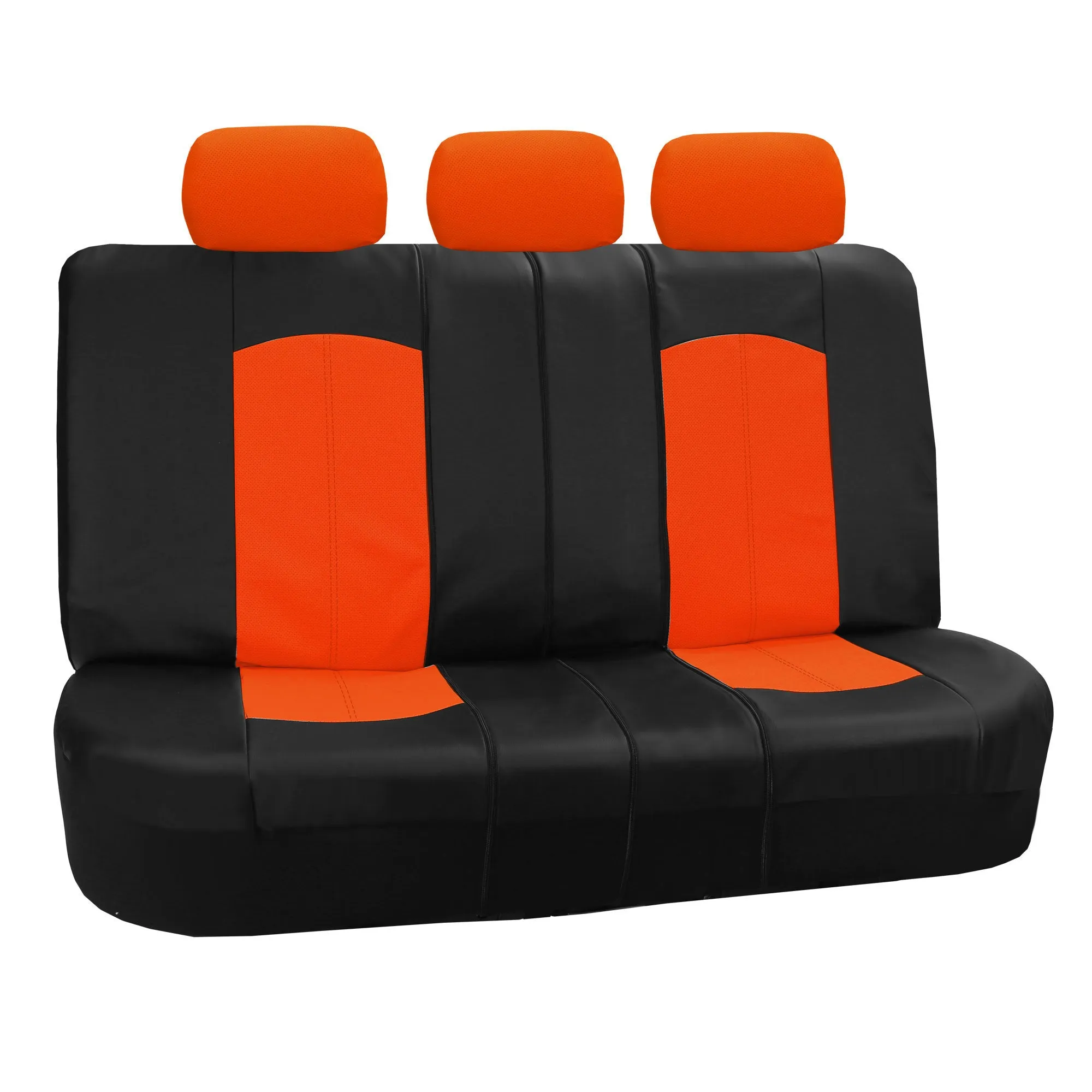 Highest Grade Faux Leather Seat Covers - Full Set Orange