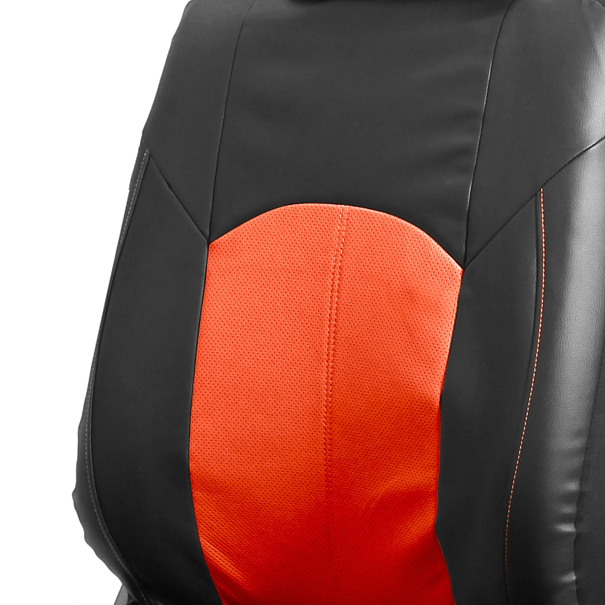 Highest Grade Faux Leather Seat Covers - Full Set Orange