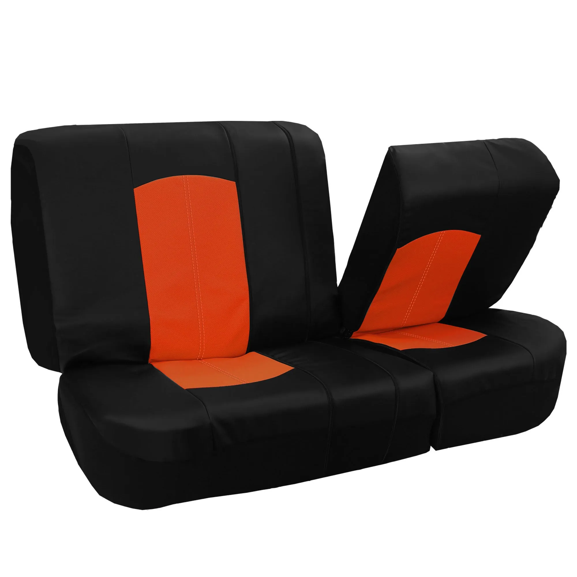 Highest Grade Faux Leather Seat Covers - Full Set Orange