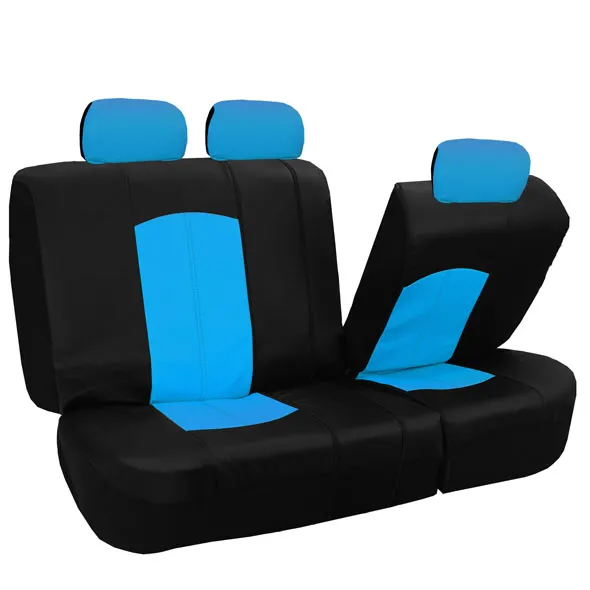 Highest Grade Faux Leather Seat Covers - Rear Blue