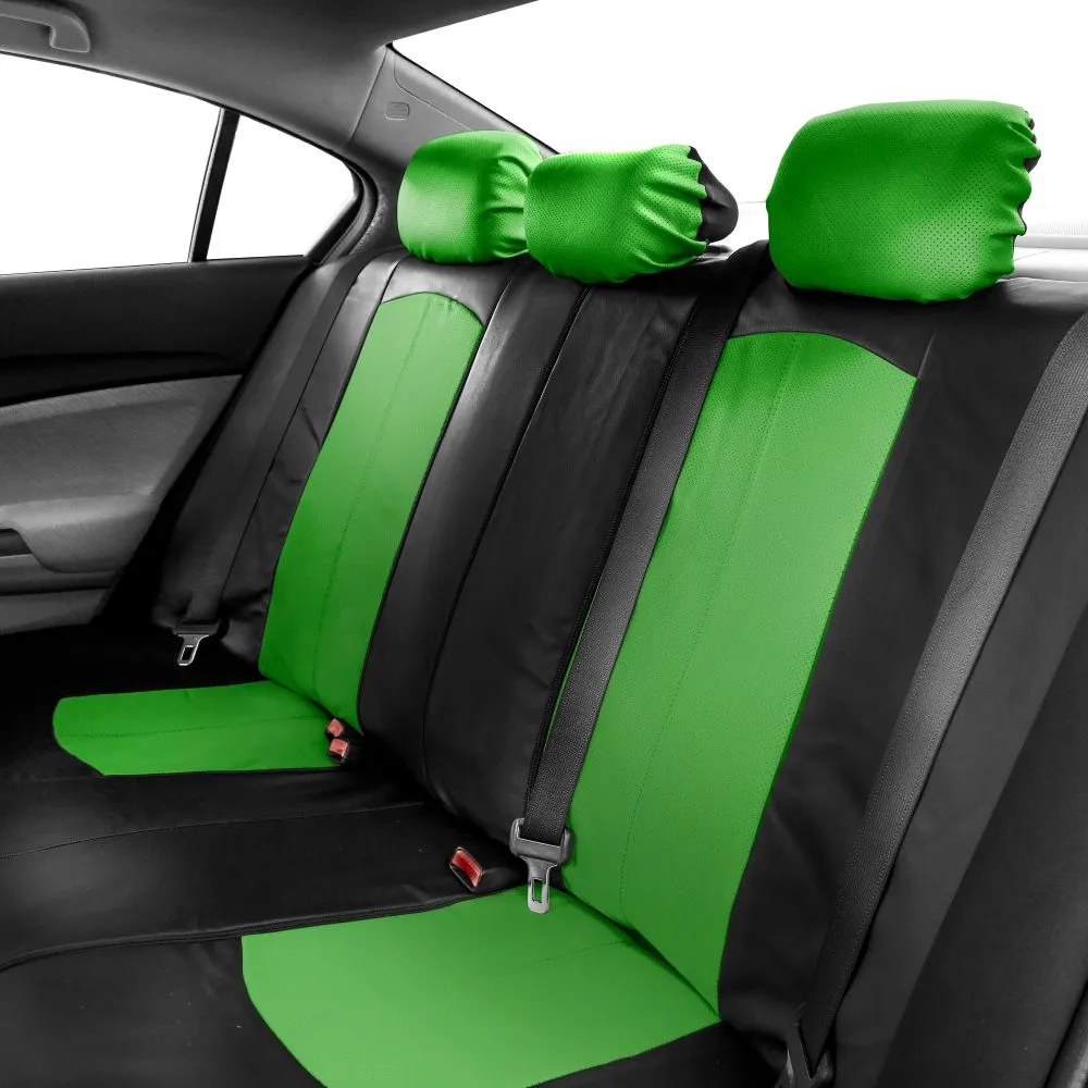 Highest Grade Faux Leather Seat Covers - Rear Green