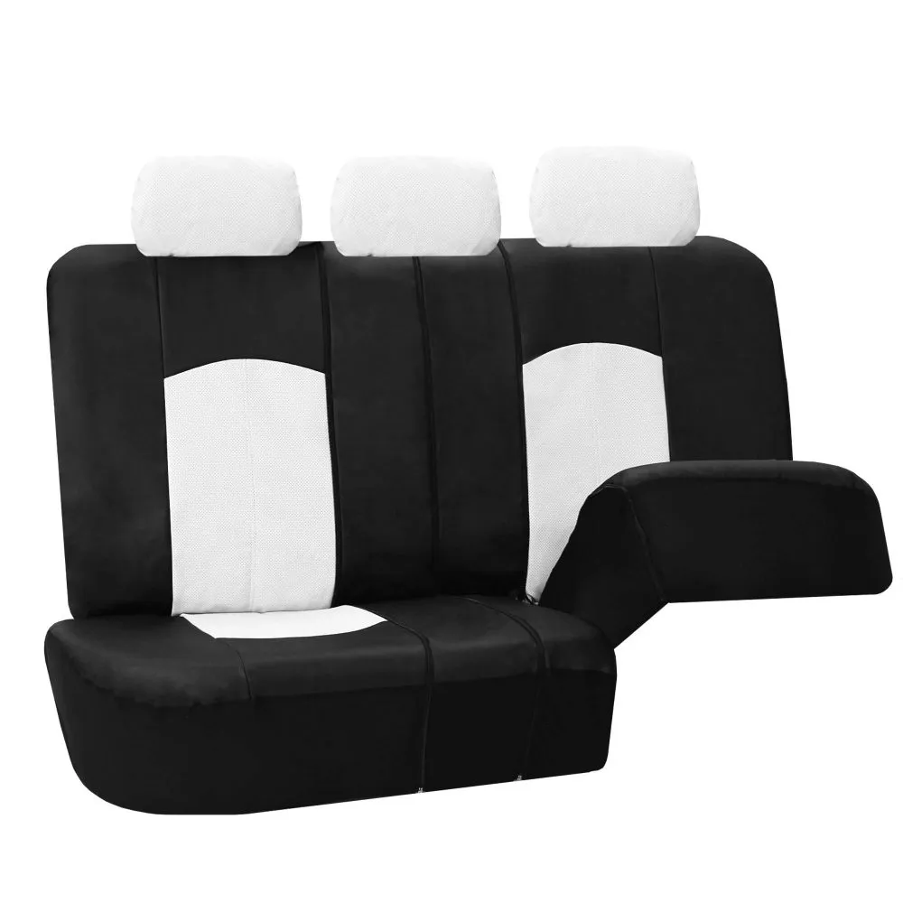 Highest Grade Faux Leather Seat Covers - Rear White