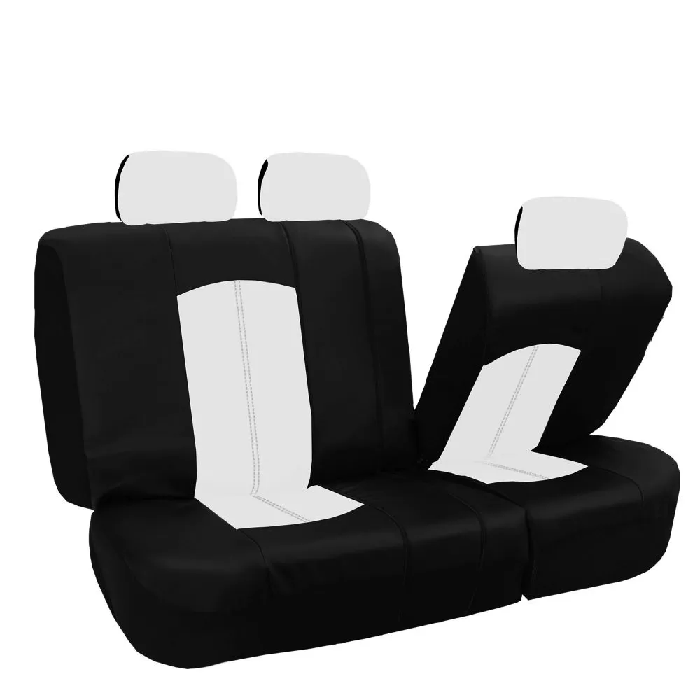 Highest Grade Faux Leather Seat Covers - Rear White