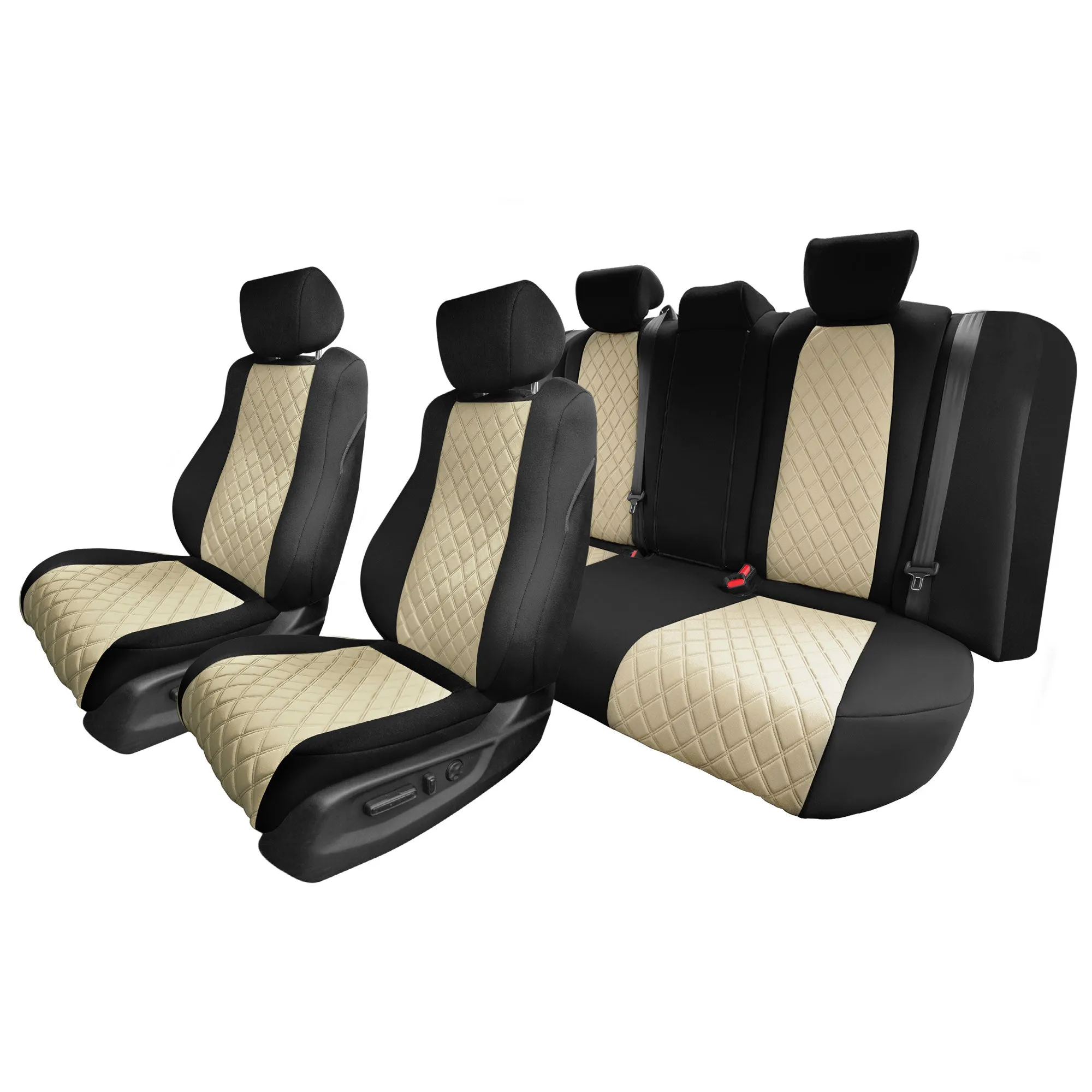 Honda Accord 2018 - 2022 Sport | Sport SE | EX| EX-L | Touring - Full Set Seat Covers - Beige Ultraflex Neoprene