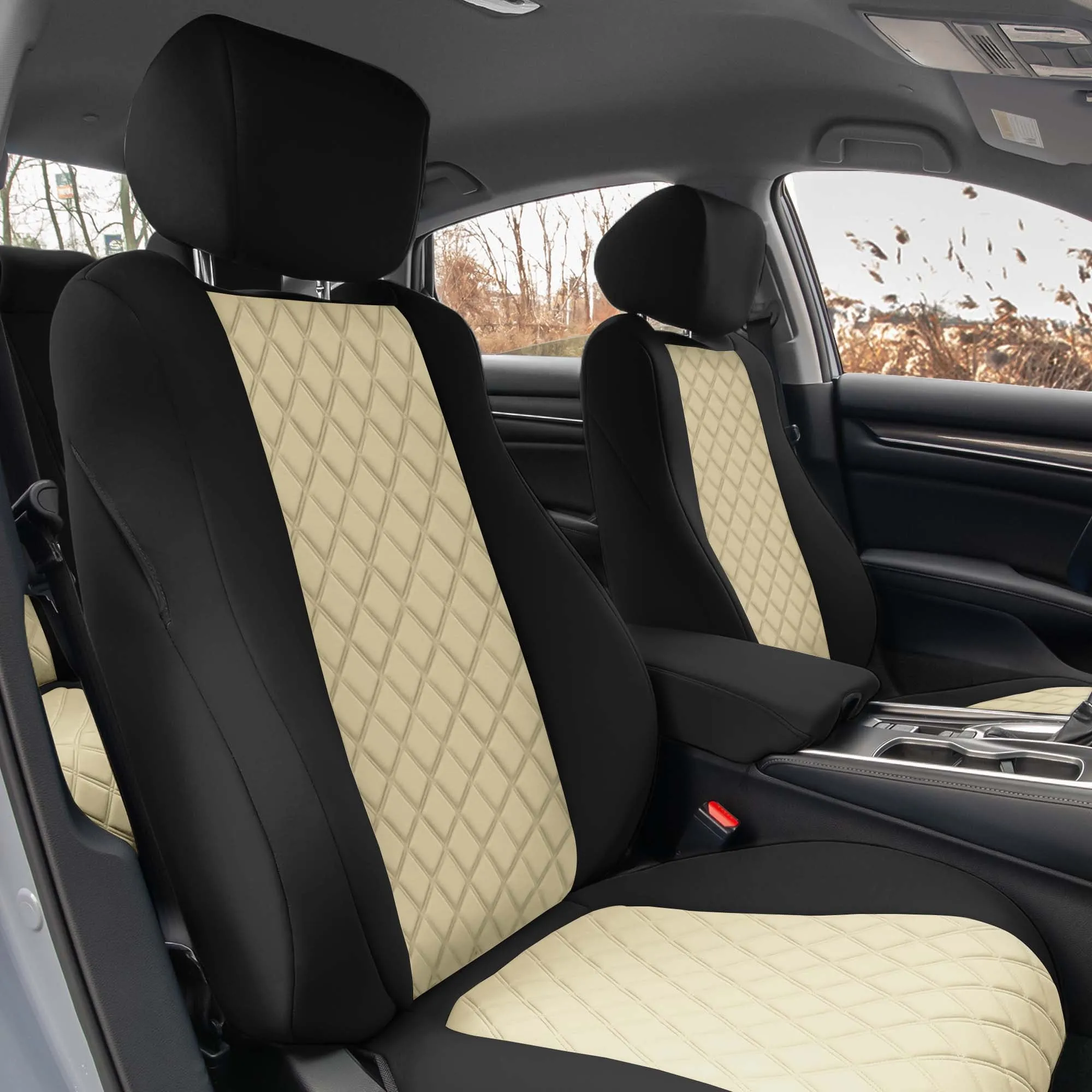 Honda Accord 2018 - 2022 Sport | Sport SE | EX| EX-L | Touring - Full Set Seat Covers - Beige Ultraflex Neoprene