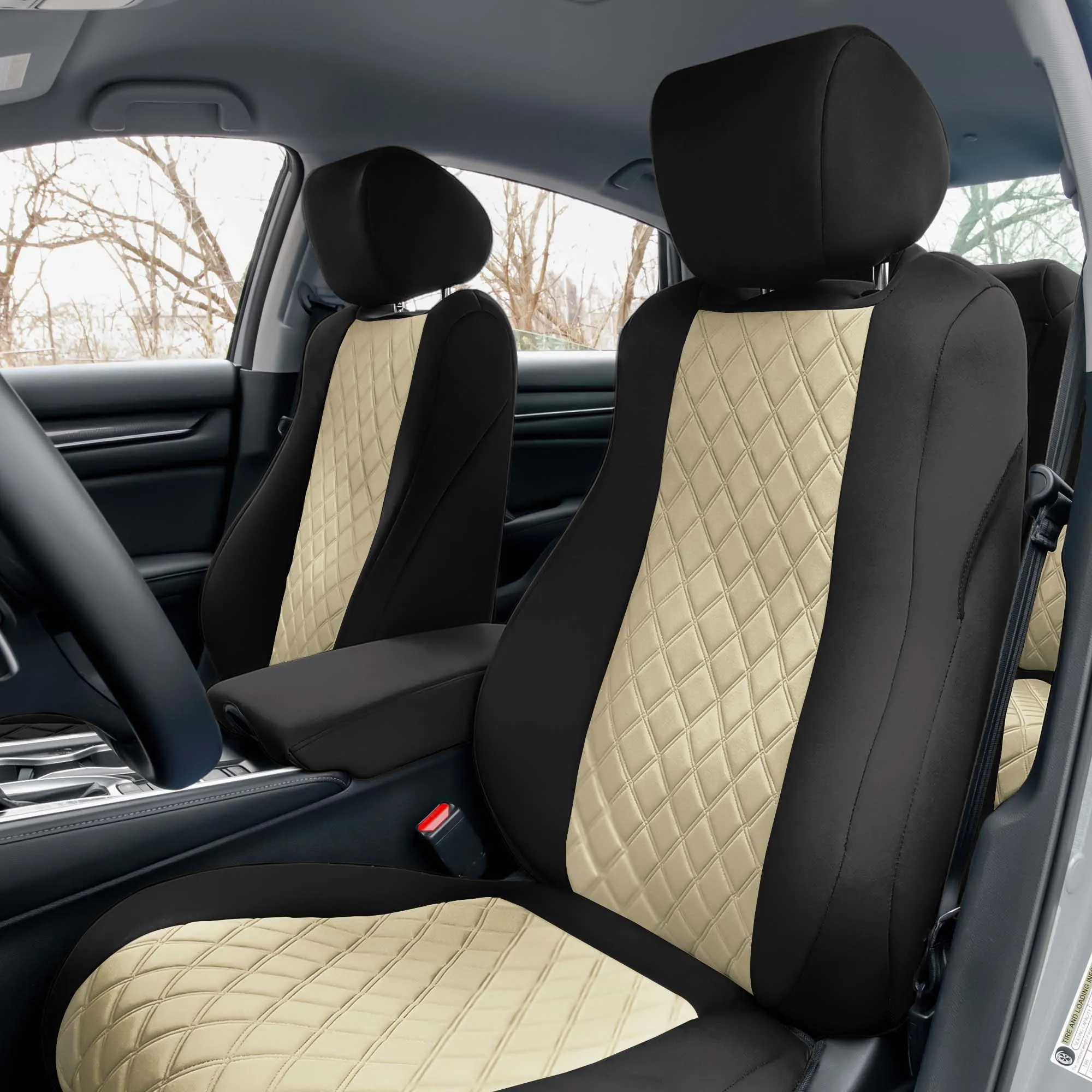Honda Accord 2018 - 2022 Sport | Sport SE | EX| EX-L | Touring - Full Set Seat Covers - Beige Ultraflex Neoprene