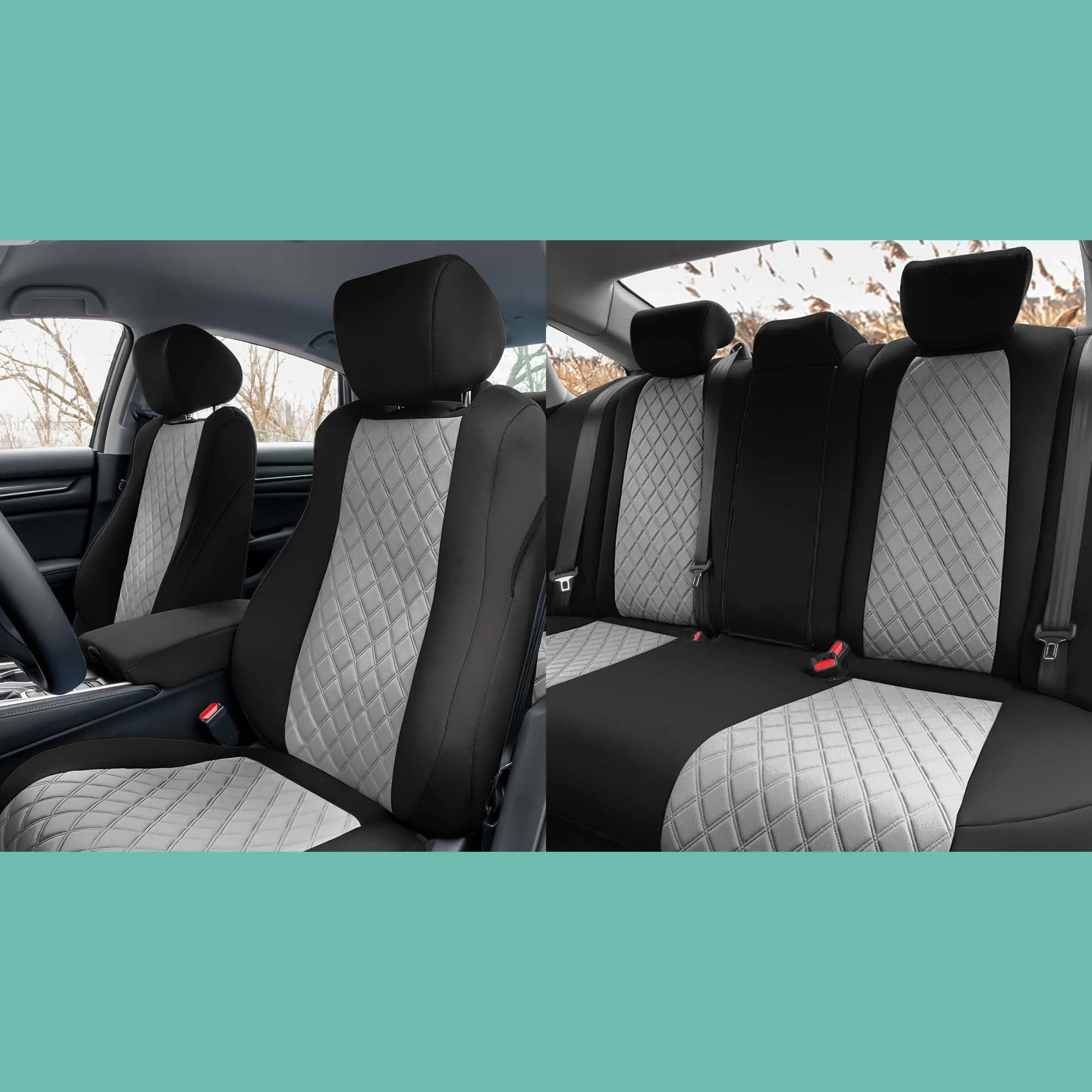 Honda Accord 2018 - 2022 Sport | Sport SE | EX| EX-L | Touring - Full Set Seat Covers - Gray Ultraflex Neoprene