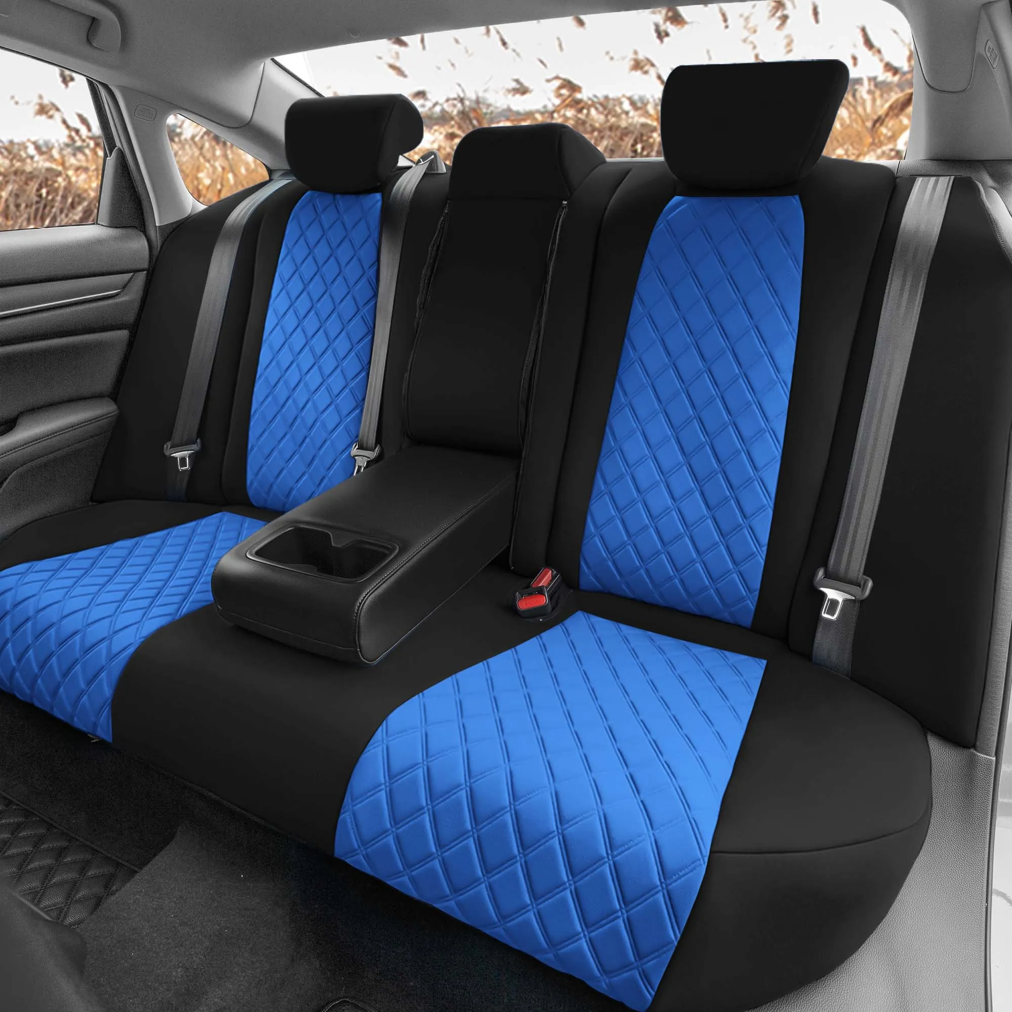 Honda Accord 2018 - 2022 Sport | Sport SE | EX| EX-L | Touring - Rear Set Seat Covers - Blue Ultraflex Neoprene