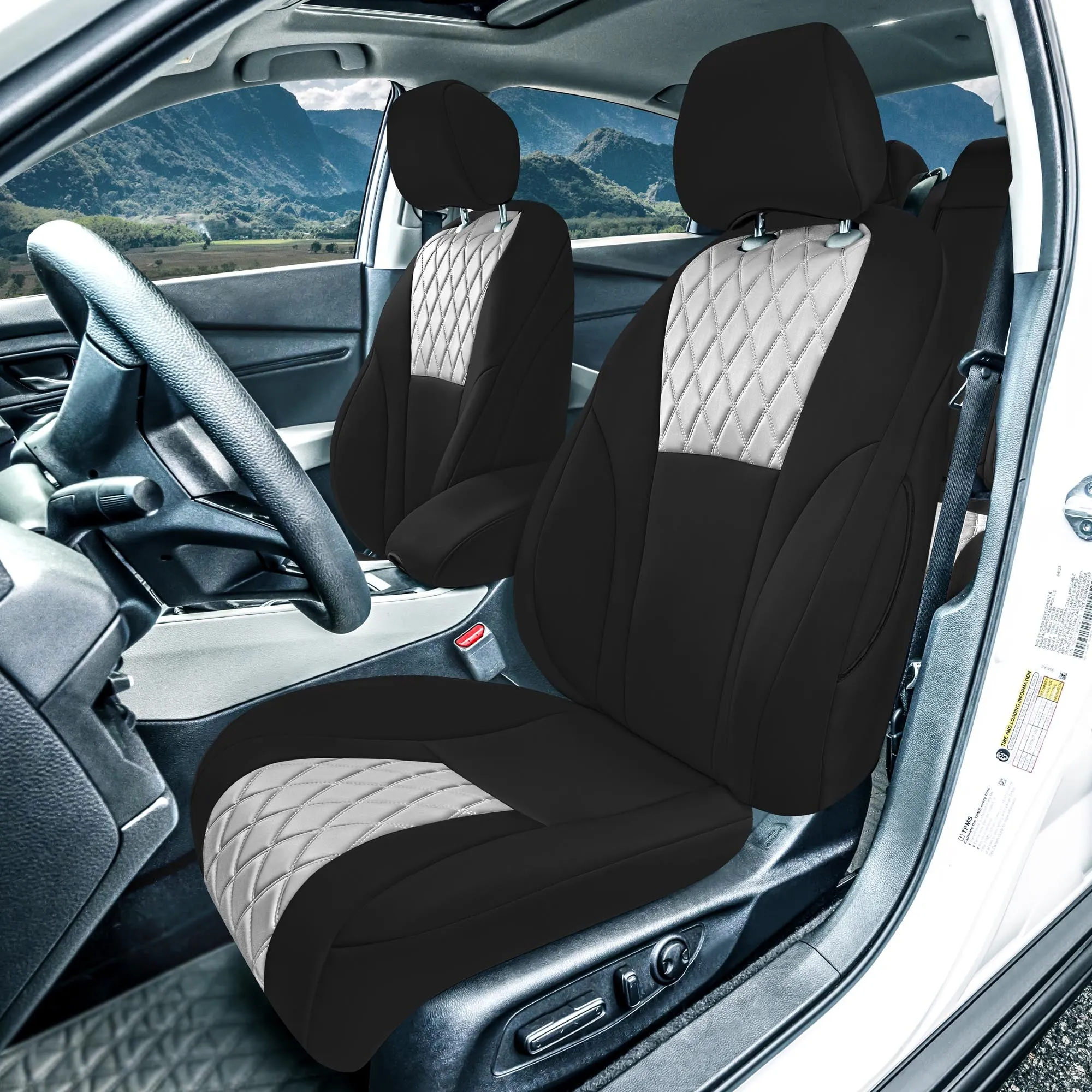 Honda Accord LX | Sport Hybrid 2023-2024 - Full Set Seat Covers (Solid Bench) - Gray Ultraflex Neoprene