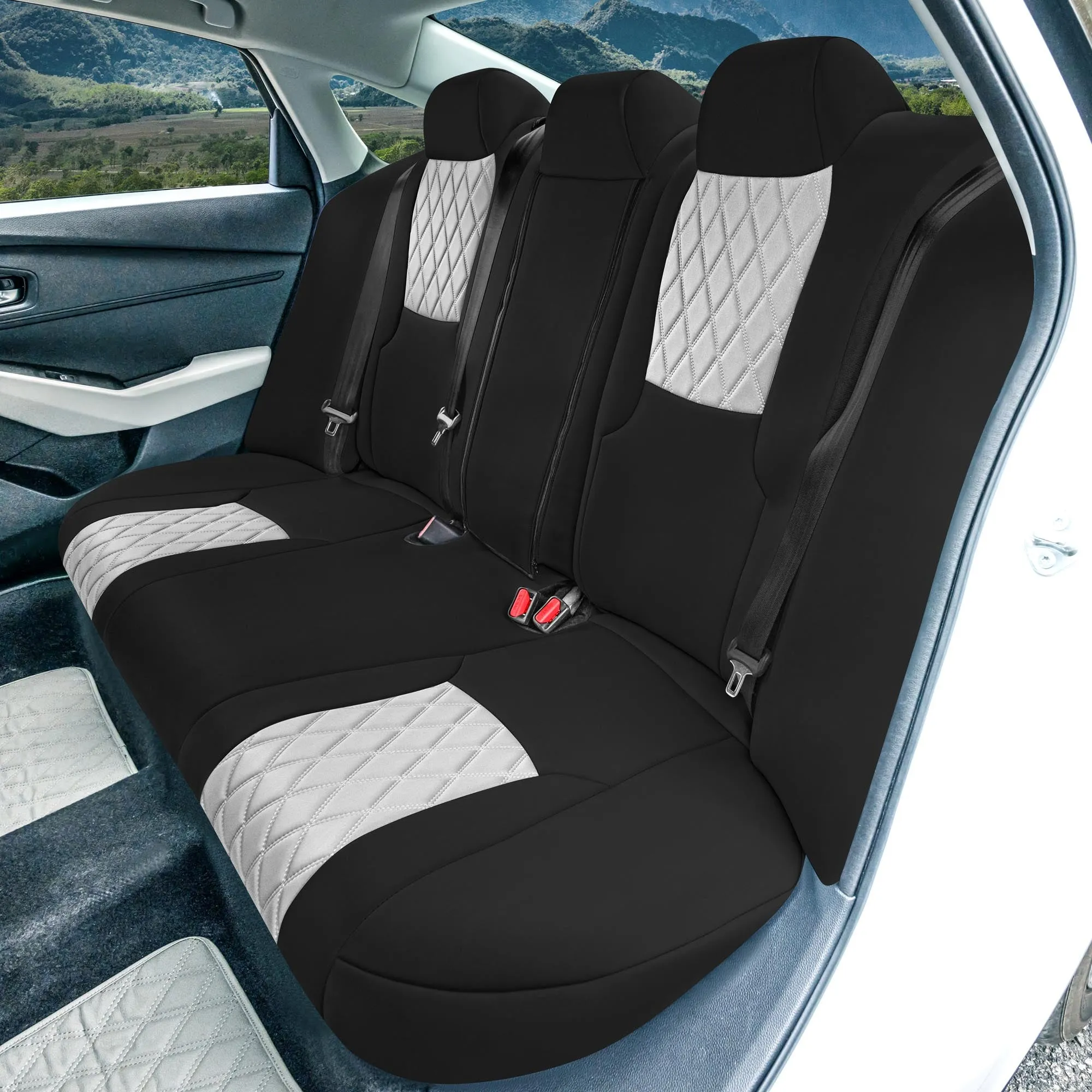 Honda Accord LX | Sport Hybrid 2023-2024 - Full Set Seat Covers (Solid Bench) - Gray Ultraflex Neoprene