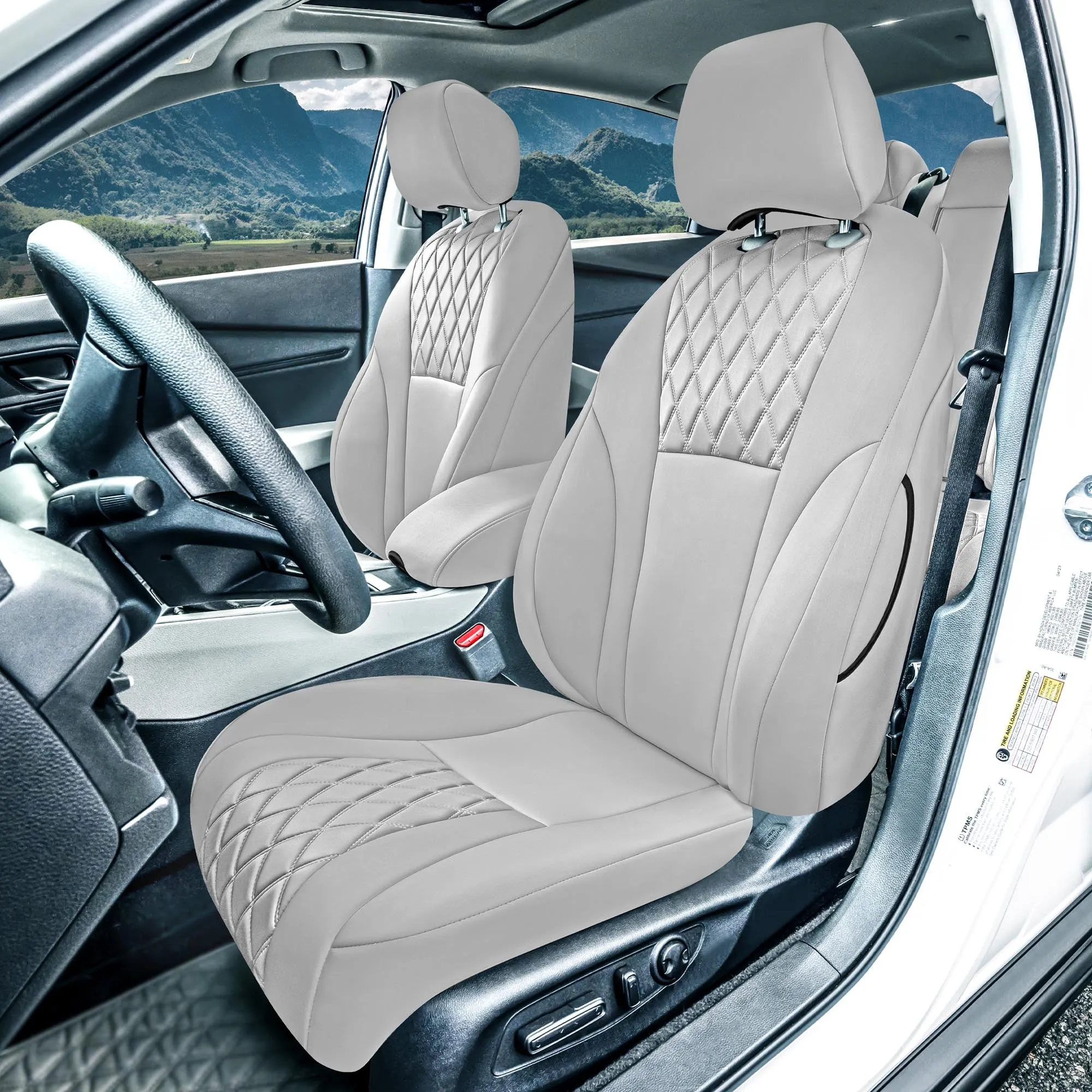 Honda Accord Sport | Sport SE | E X | EX-L | Touring 2023-2024 - Full Set Seat Covers (Split Bench) - Solid Gray Ultraflex Neoprene