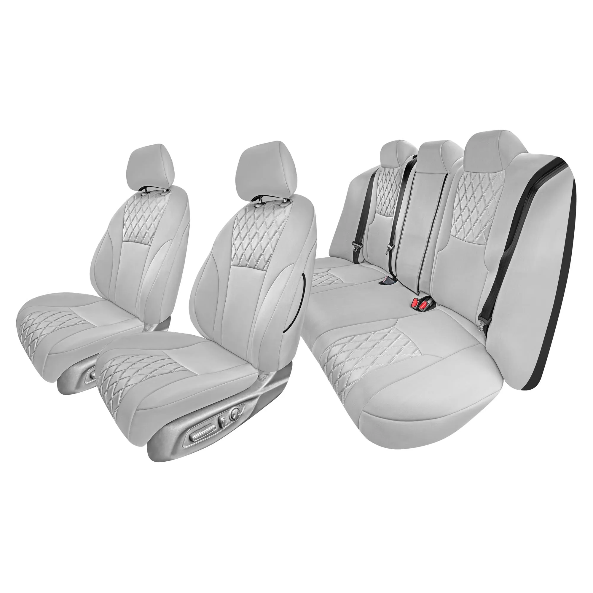 Honda Accord Sport | Sport SE | E X | EX-L | Touring 2023-2024 - Full Set Seat Covers (Split Bench) - Solid Gray Ultraflex Neoprene