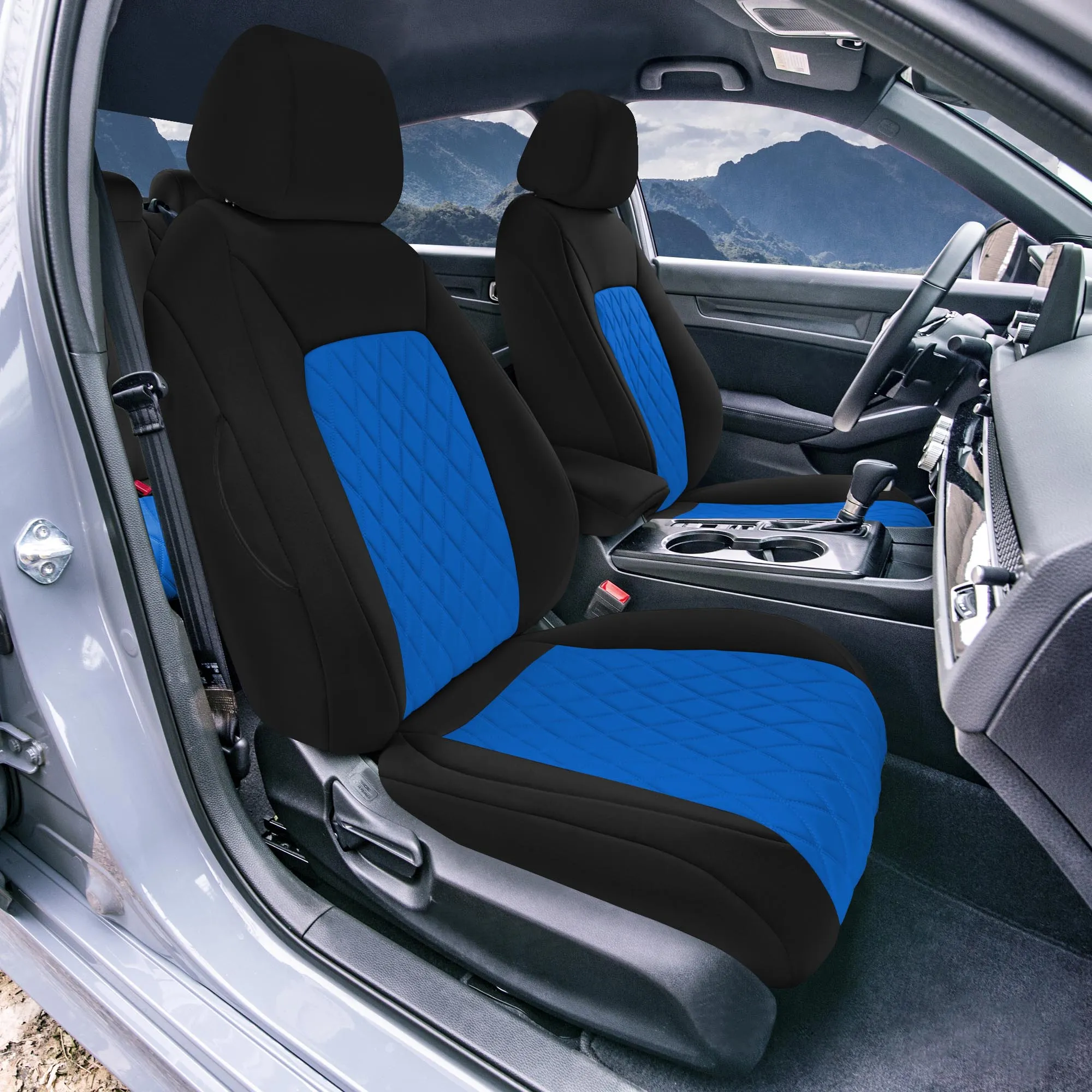 Honda Civic 2016 - 2025 Front Set Seat Covers - Blue Ultraflex Neoprene