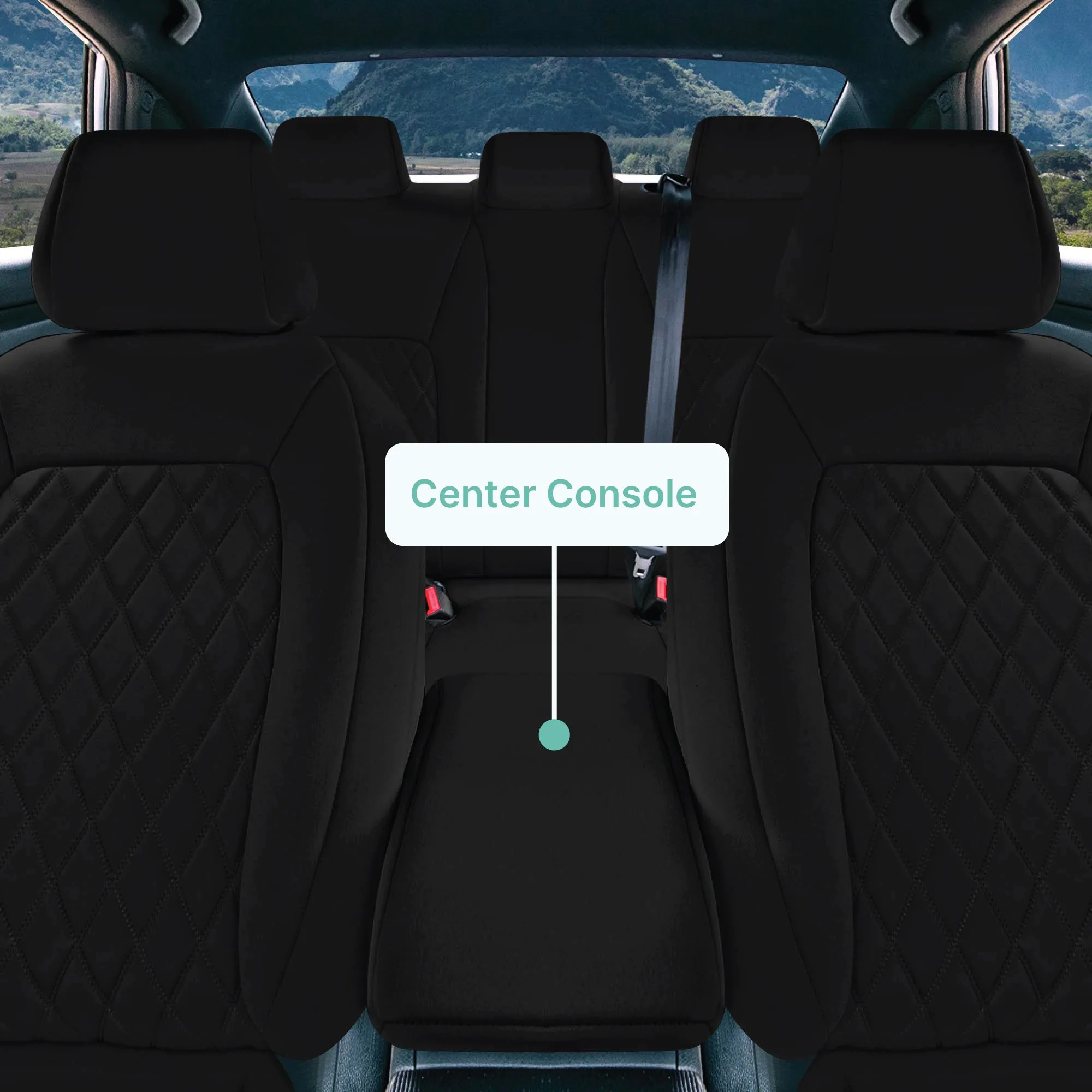 Honda Civic 2016 - 2025 Sedan Full Set Seat Covers (Split Rear) - Black Ultraflex Neoprene