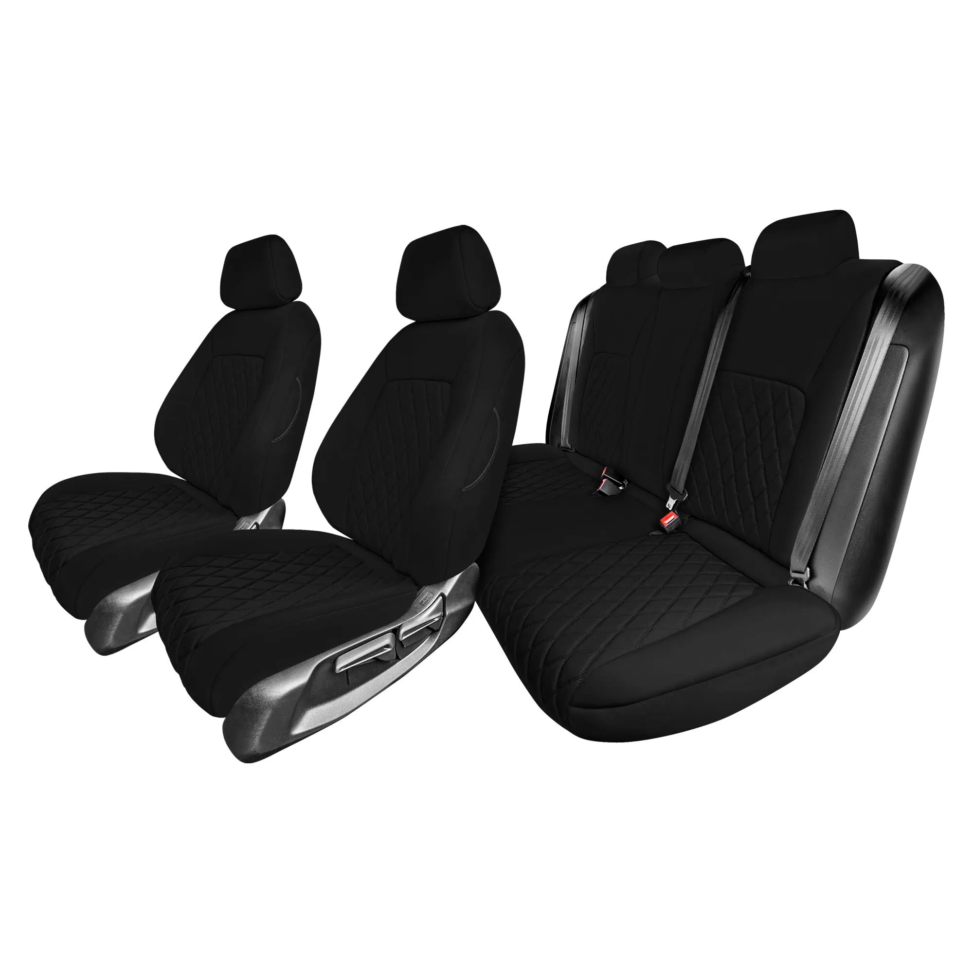 Honda Civic 2016 - 2025 Sedan Full Set Seat Covers (Split Rear) - Black Ultraflex Neoprene