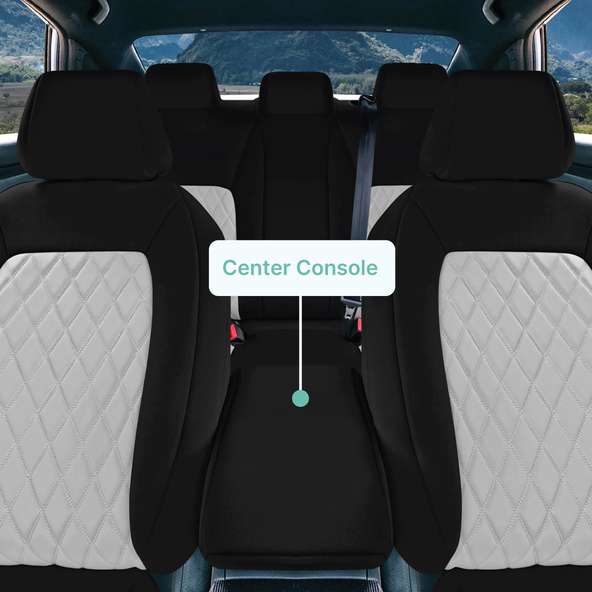 Honda Civic 2016 - 2025 Sedan Full Set Seat Covers (Split Rear) - Gray Ultraflex Neoprene