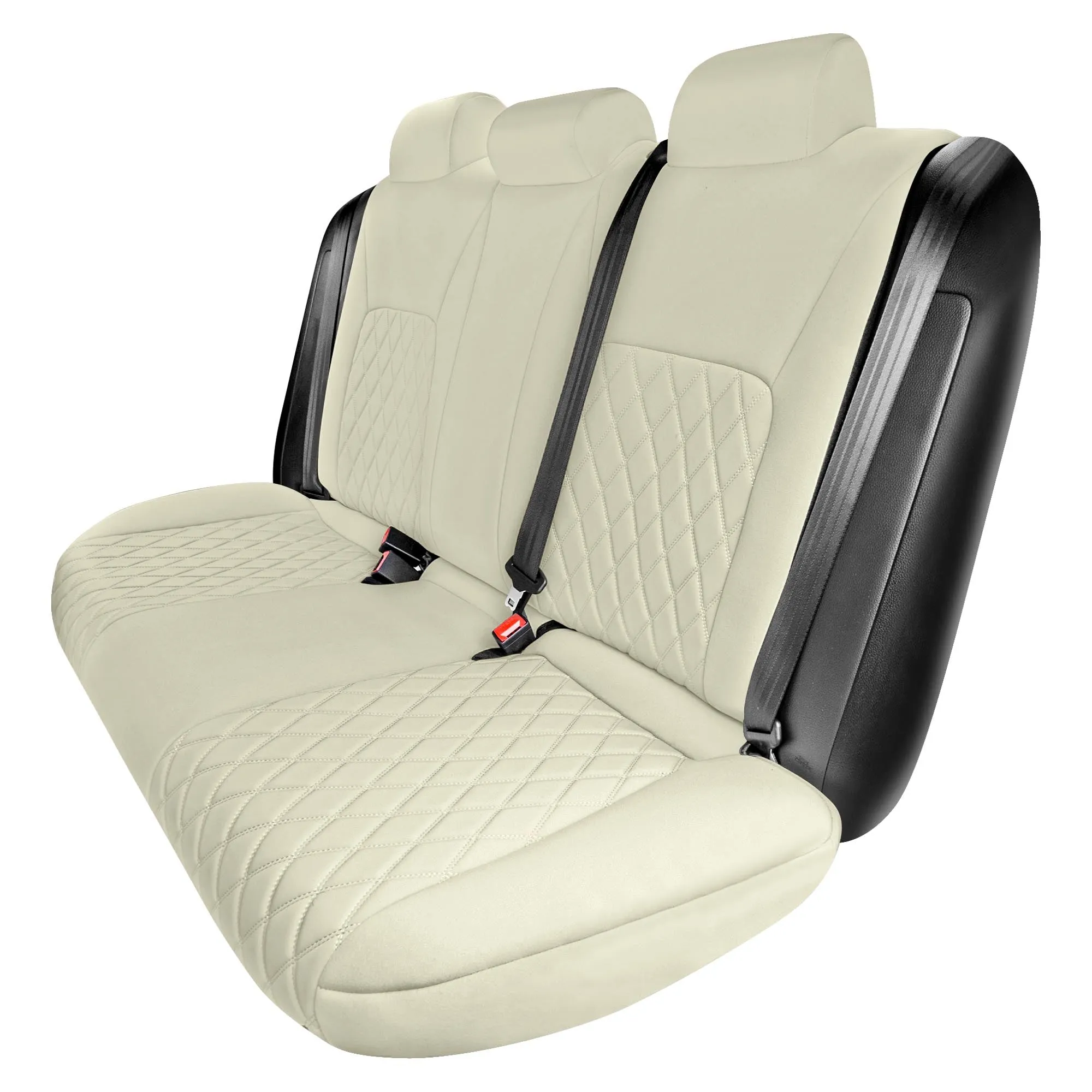Honda Civic 2016 - 2025 Sedan Solid Rear Set Seat Covers - Solid Beige Ultraflex Neoprene