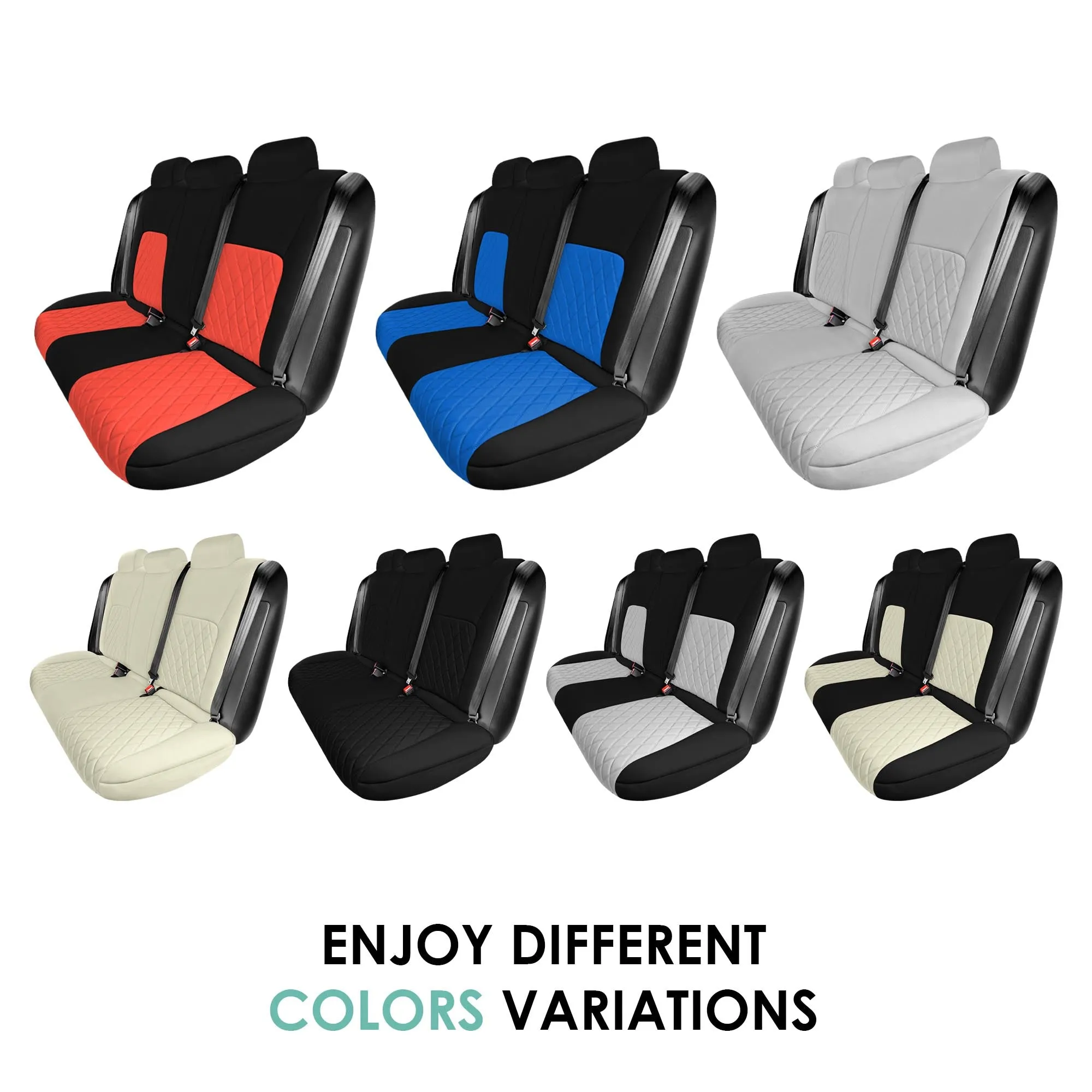 Honda Civic 2016 - 2025 Sedan Solid Rear Set Seat Covers - Solid Beige Ultraflex Neoprene