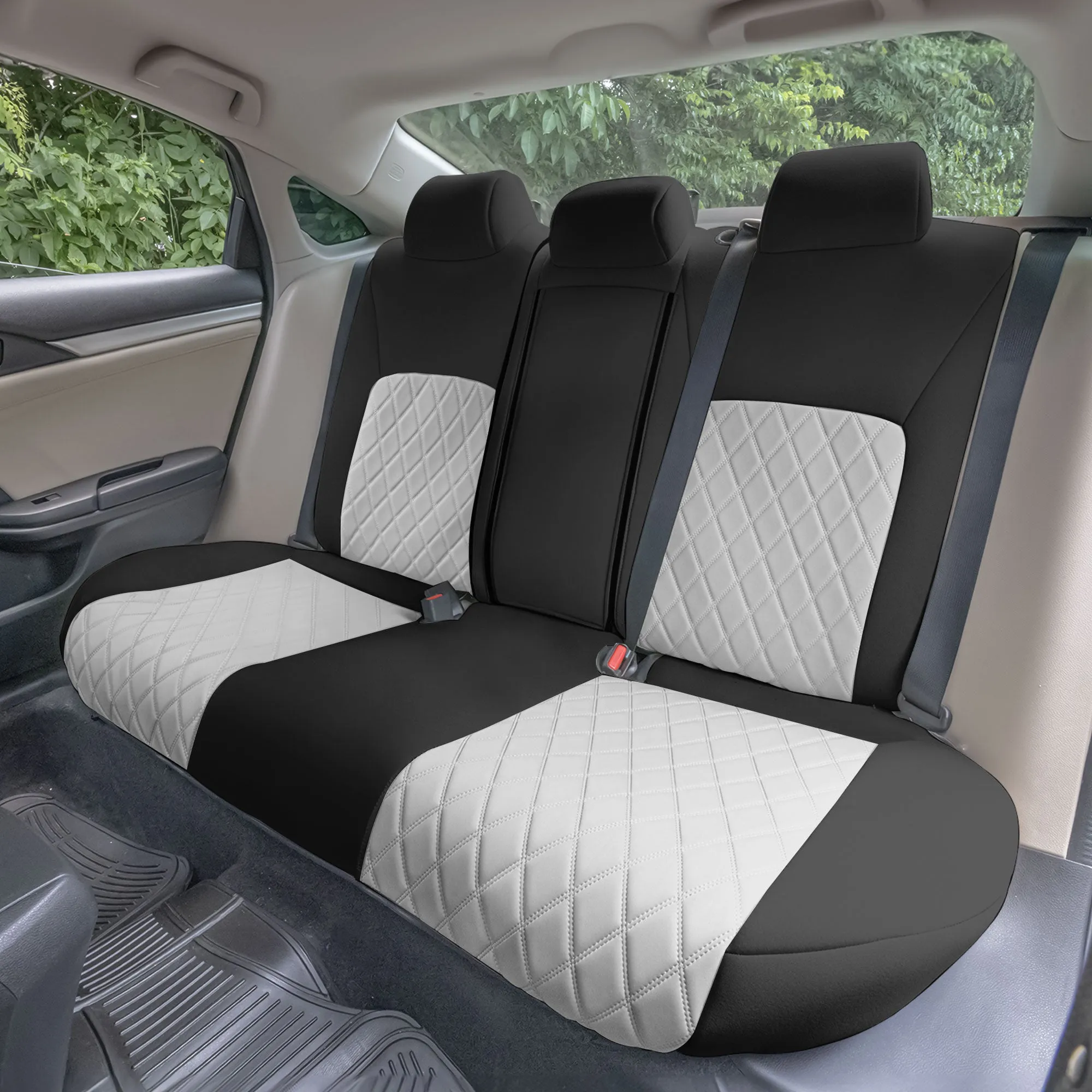 Honda Civic 2016 - 2025 Sedan Split Rear Set Seat Covers - Gray Ultraflex Neoprene