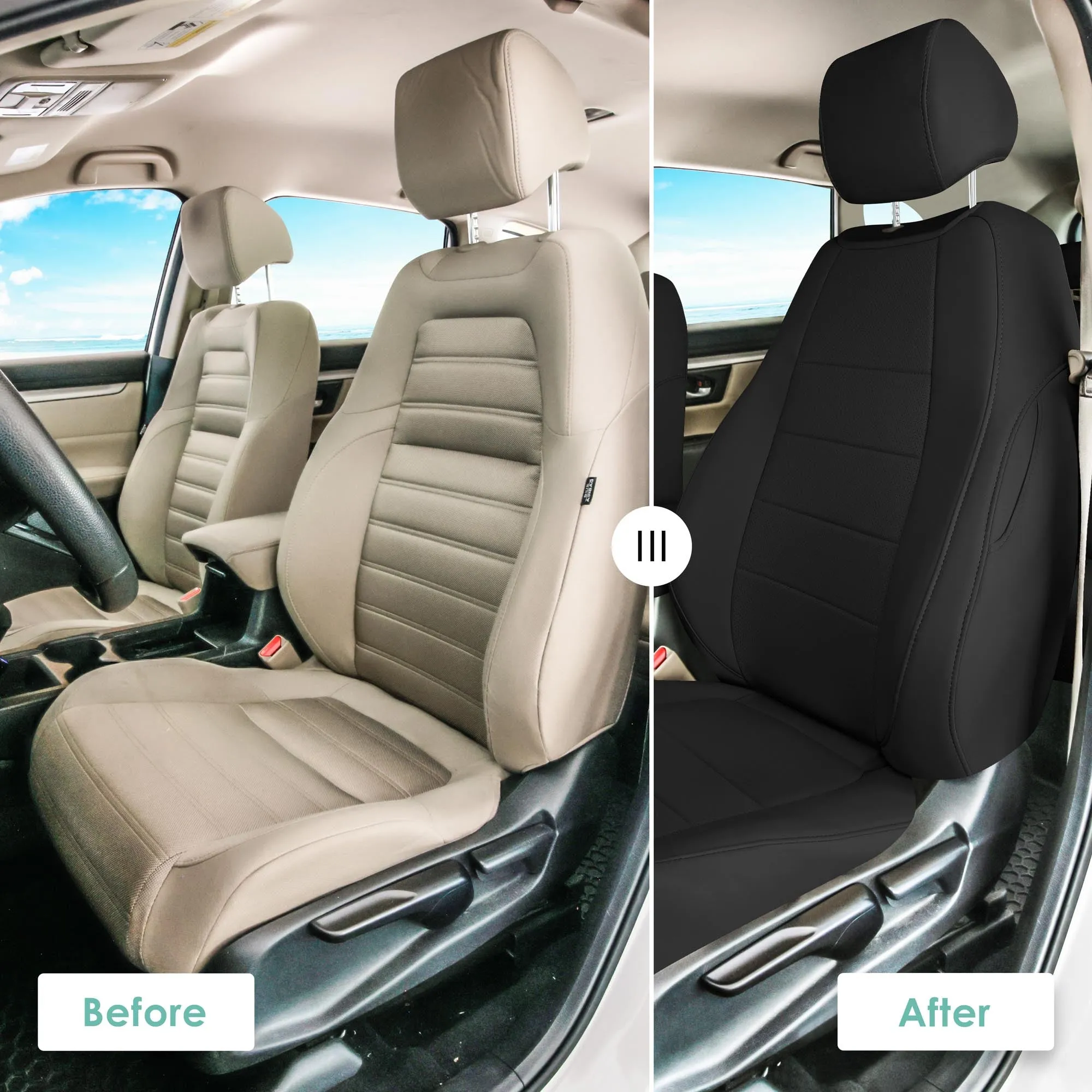 Honda CR-V 2017-2022 - Full Set Seat Covers - Black Faux Leather