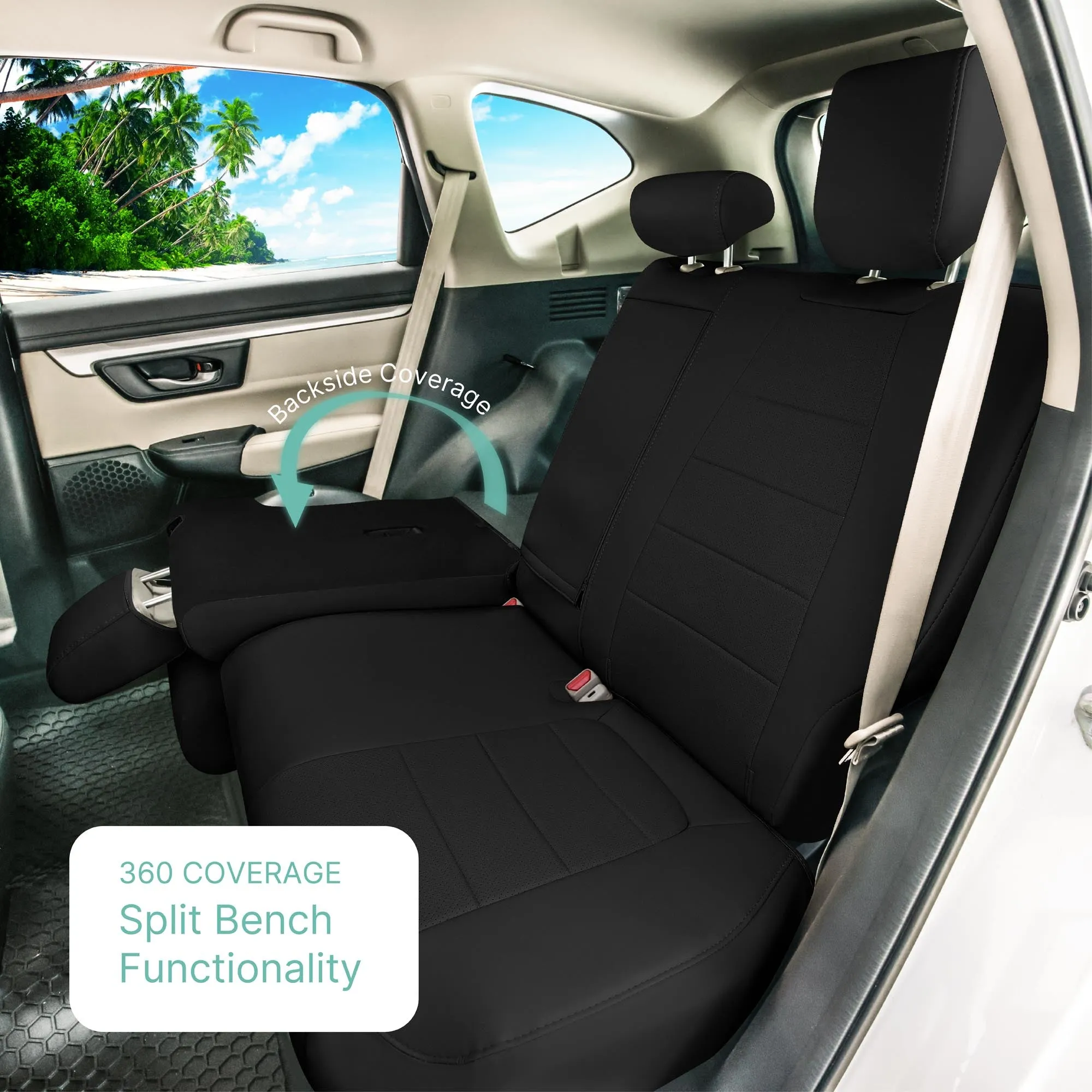Honda CR-V 2017-2022 - Full Set Seat Covers - Black Faux Leather