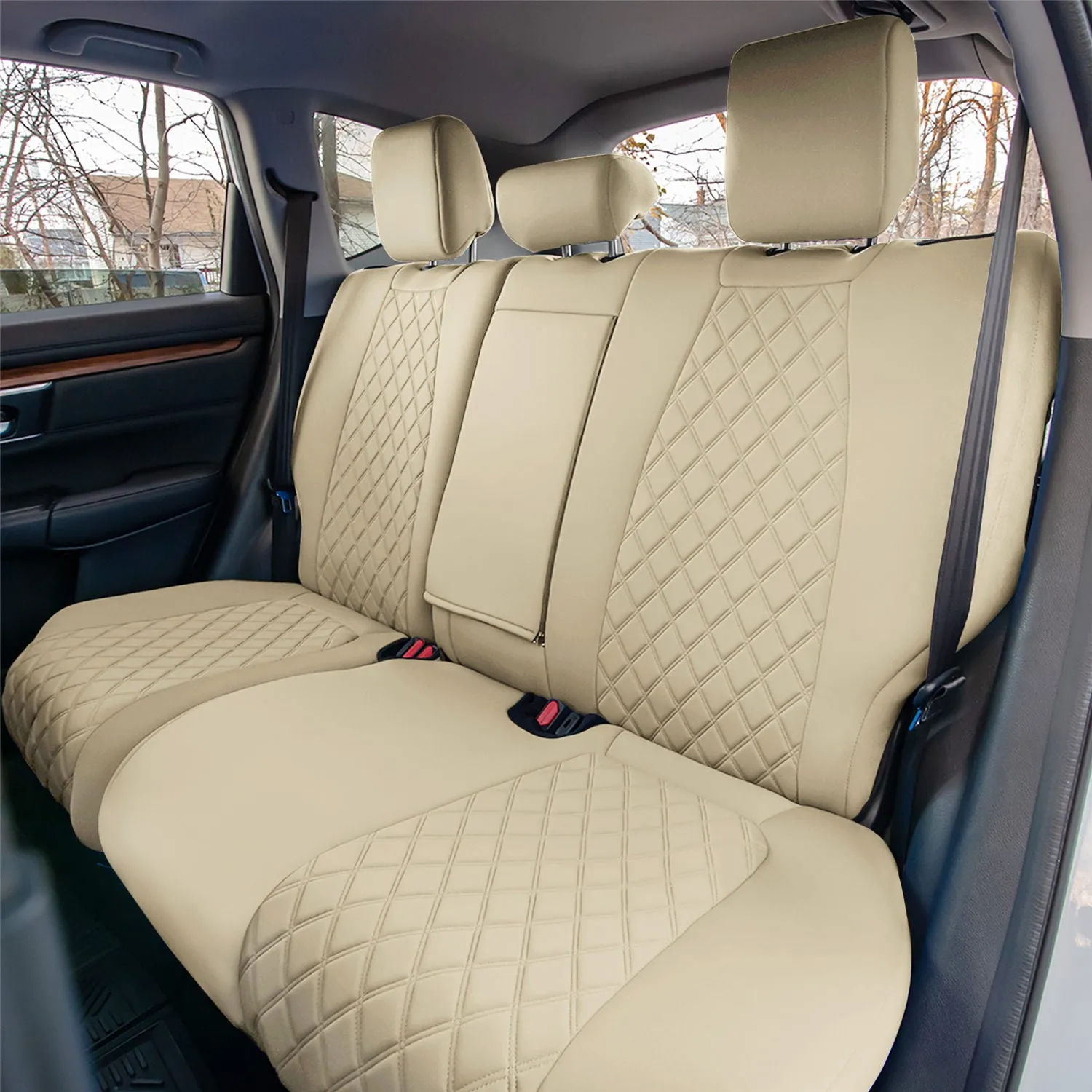 Honda CR-V 2017-2022 - Full Set Seat Covers -  Solid Beige Ultraflex Neoprene