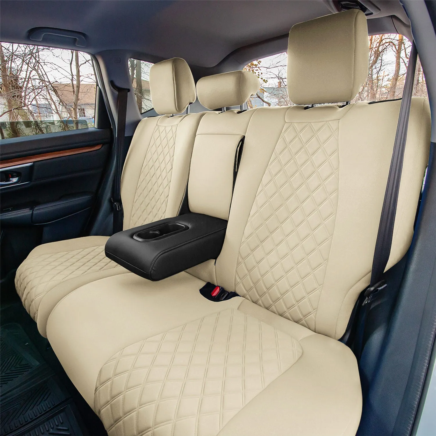 Honda CR-V 2017-2022 - Full Set Seat Covers -  Solid Beige Ultraflex Neoprene