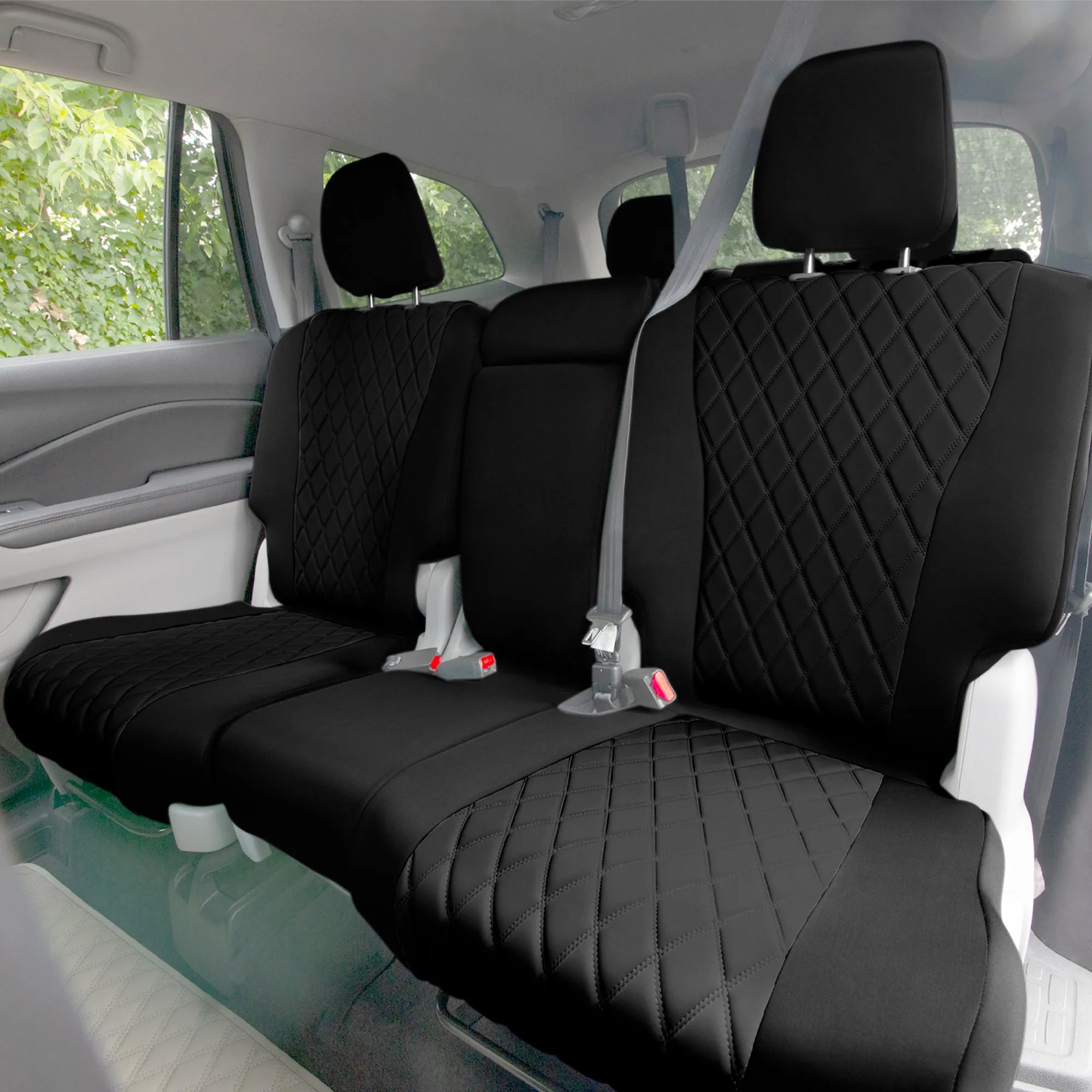 Honda Pilot 2016 - 2022 - Full Set Seat Covers - Black Ultraflex Neoprene