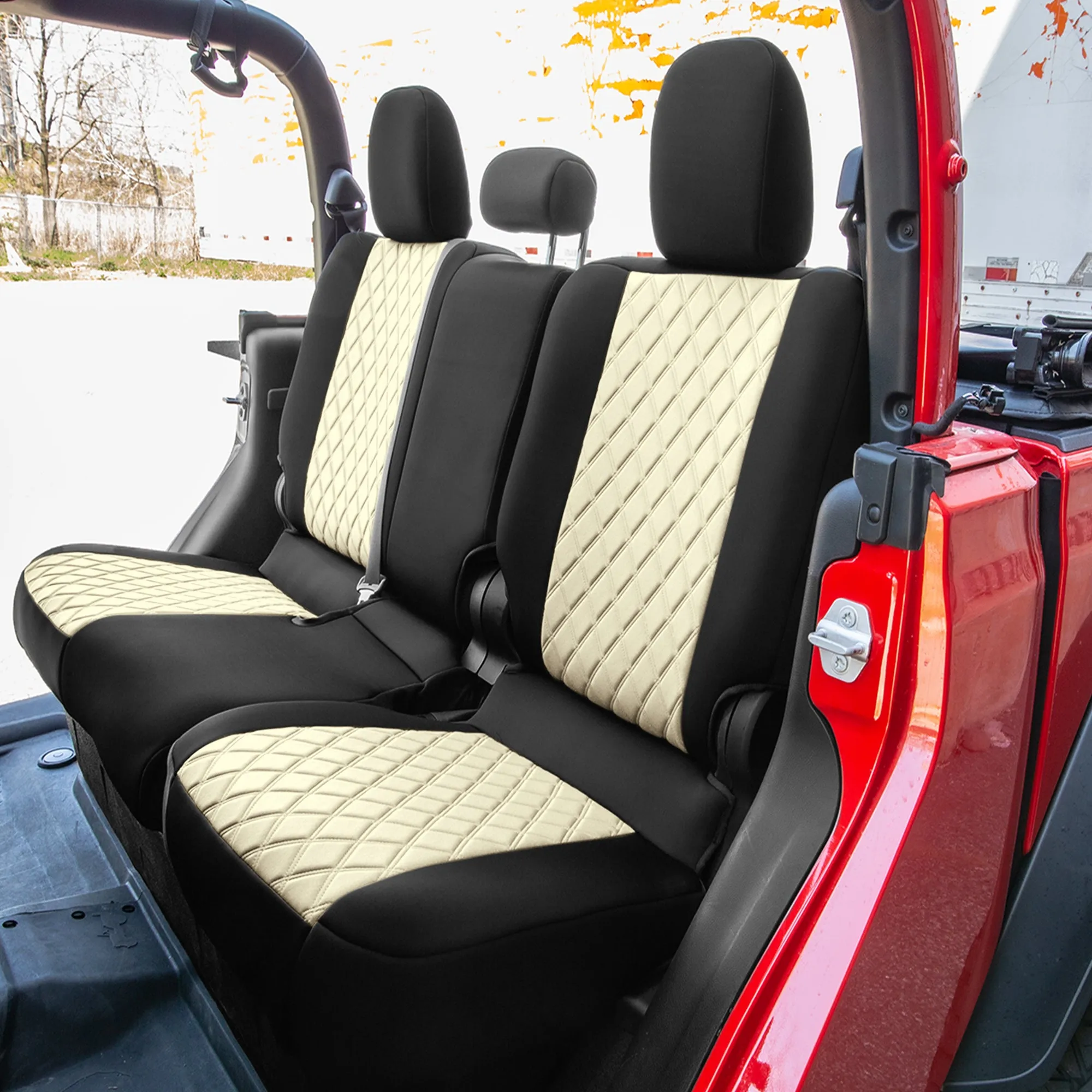 Jeep Gladiator JT 2020-2024  - Rear Set Seat Covers - Beige Ultraflex Neoprene